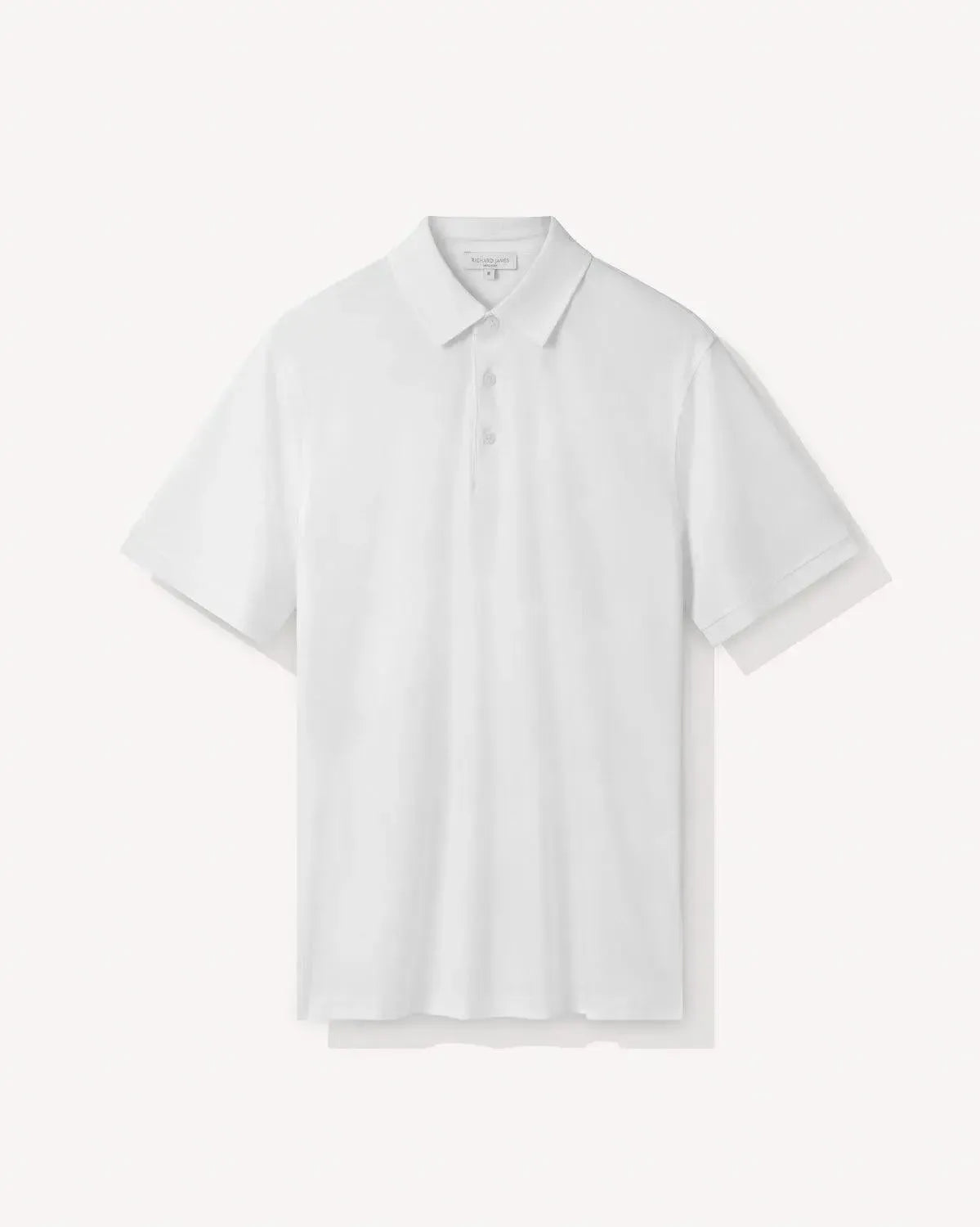 Richard James Mercerised Cotton Polo Shirt White-MALFORD OF LONDON SAVILE ROW MENSWEAR OUTLET