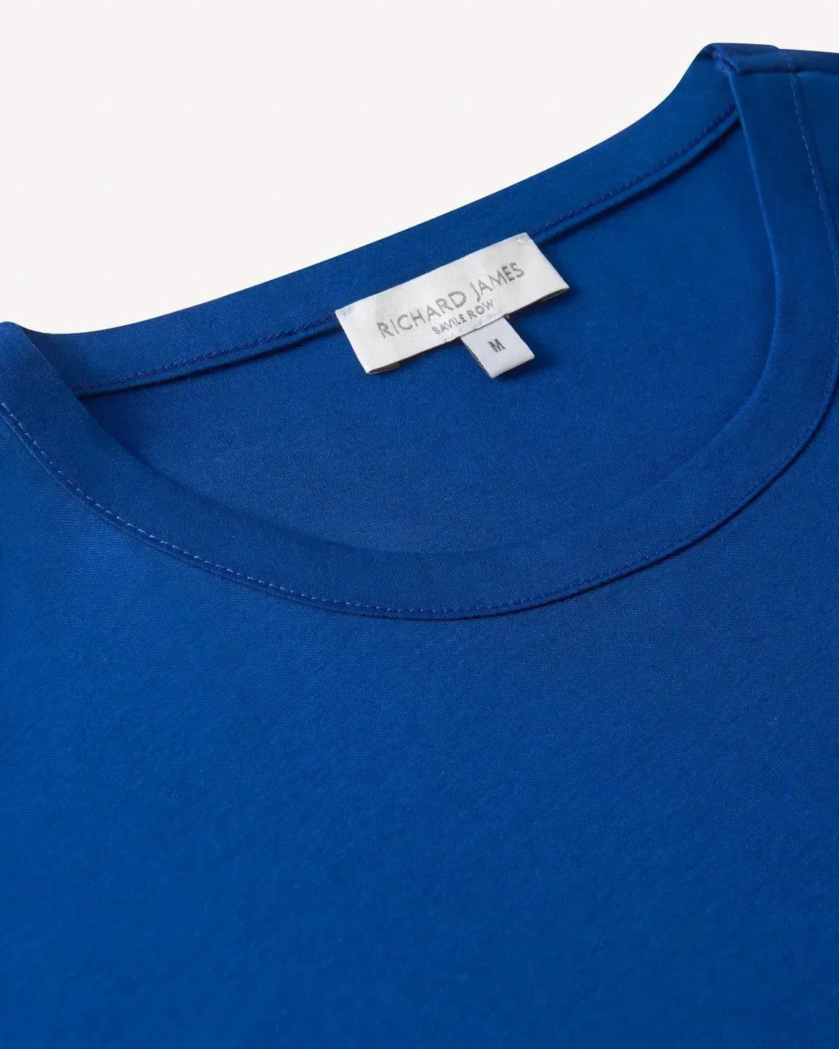 Richard James Mercerised Cotton T-Shirt Air Force Blue-MALFORD OF LONDON SAVILE ROW MENSWEAR OUTLET