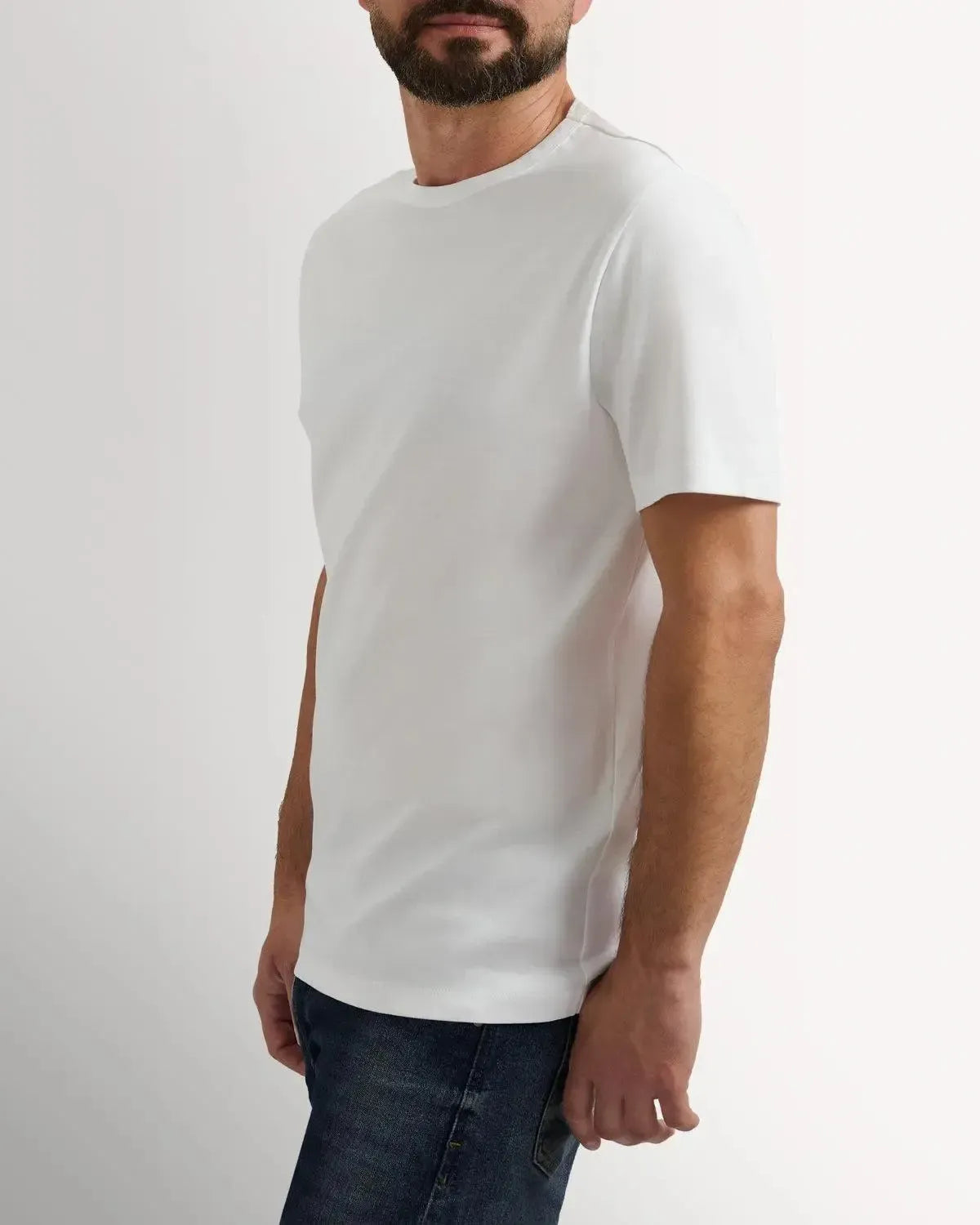 Richard James Mercerised Cotton T-Shirt White-MALFORD OF LONDON SAVILE ROW MENSWEAR OUTLET