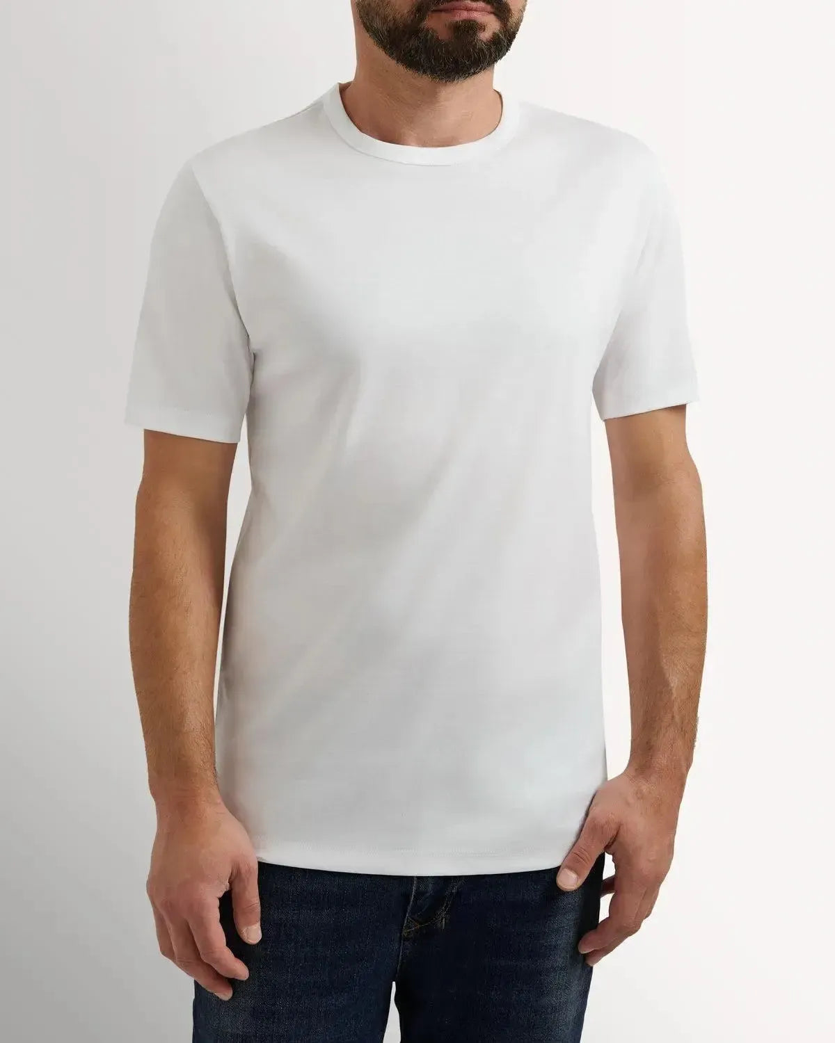 Richard James Mercerised Cotton T-Shirt White-MALFORD OF LONDON SAVILE ROW MENSWEAR OUTLET
