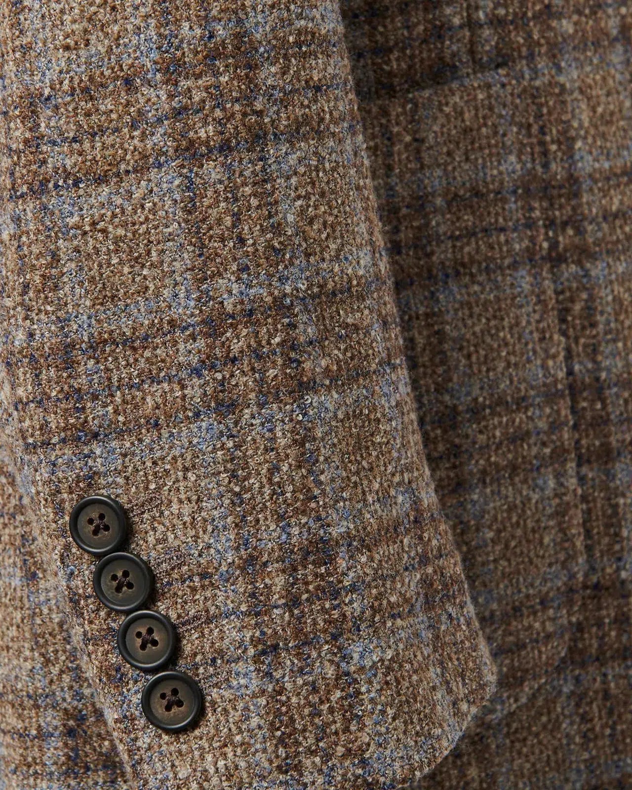 Richard James Overcheck Tweed Single Breasted Jacket Olive/Blues-MALFORD OF LONDON SAVILE ROW MENSWEAR OUTLET