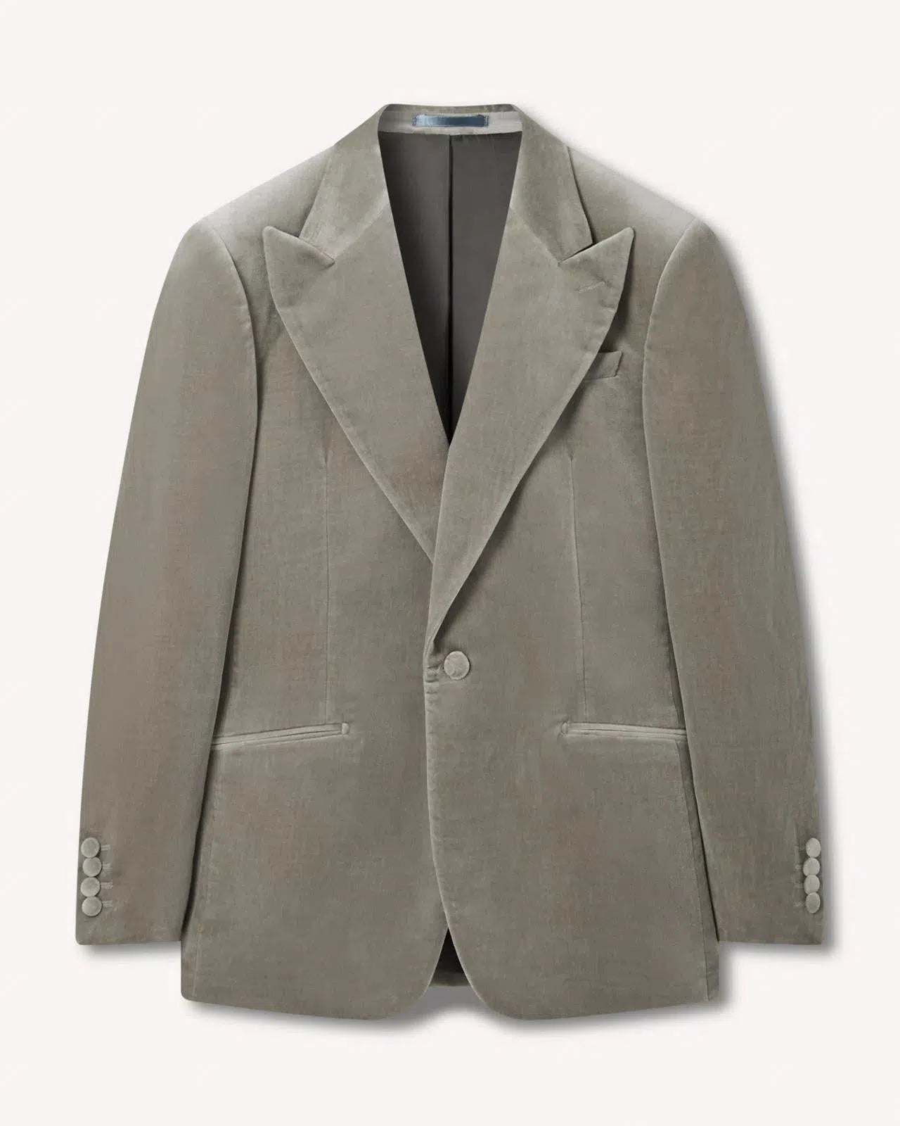 Richard James Peak Lapel Velvet Grey Dinner Jacket-MALFORD OF LONDON SAVILE ROW MENSWEAR OUTLET