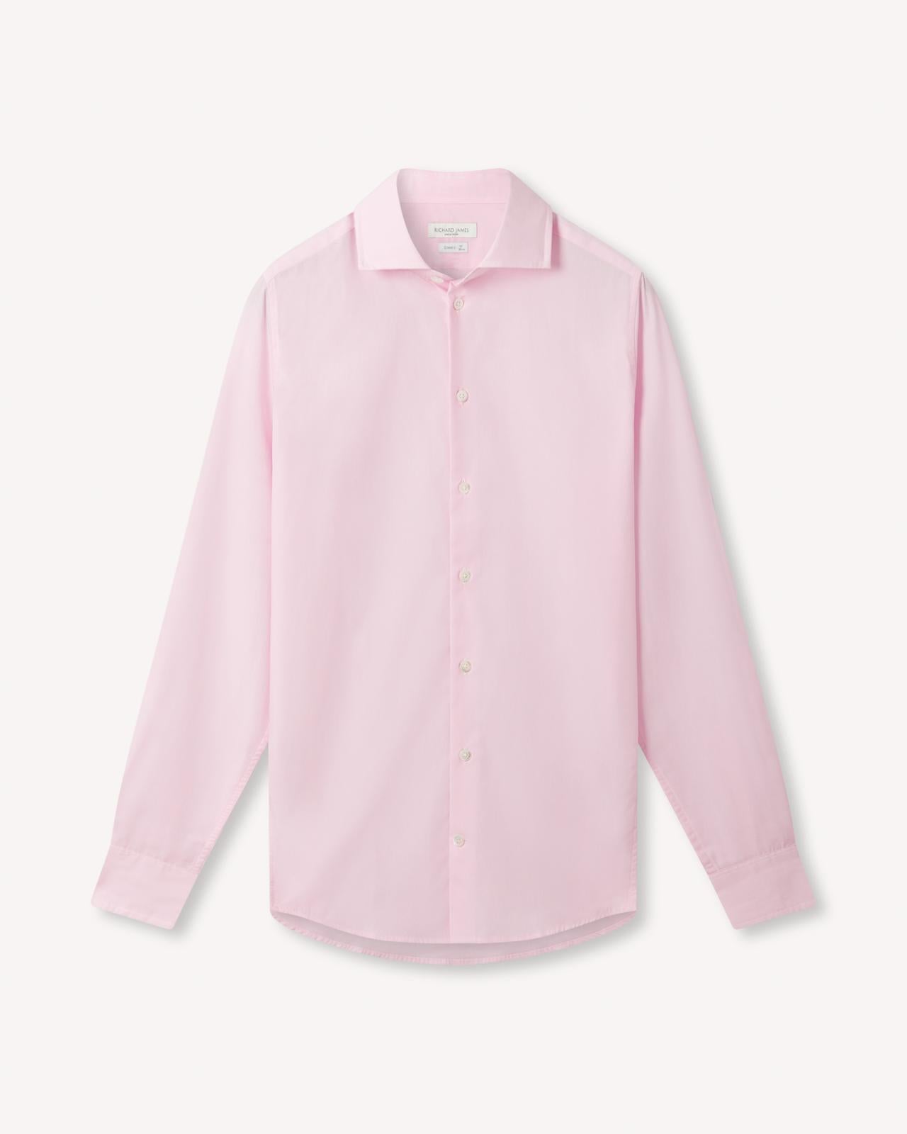 Richard James Pink Shirt Cotton-MALFORD OF LONDON SAVILE ROW MENSWEAR OUTLET