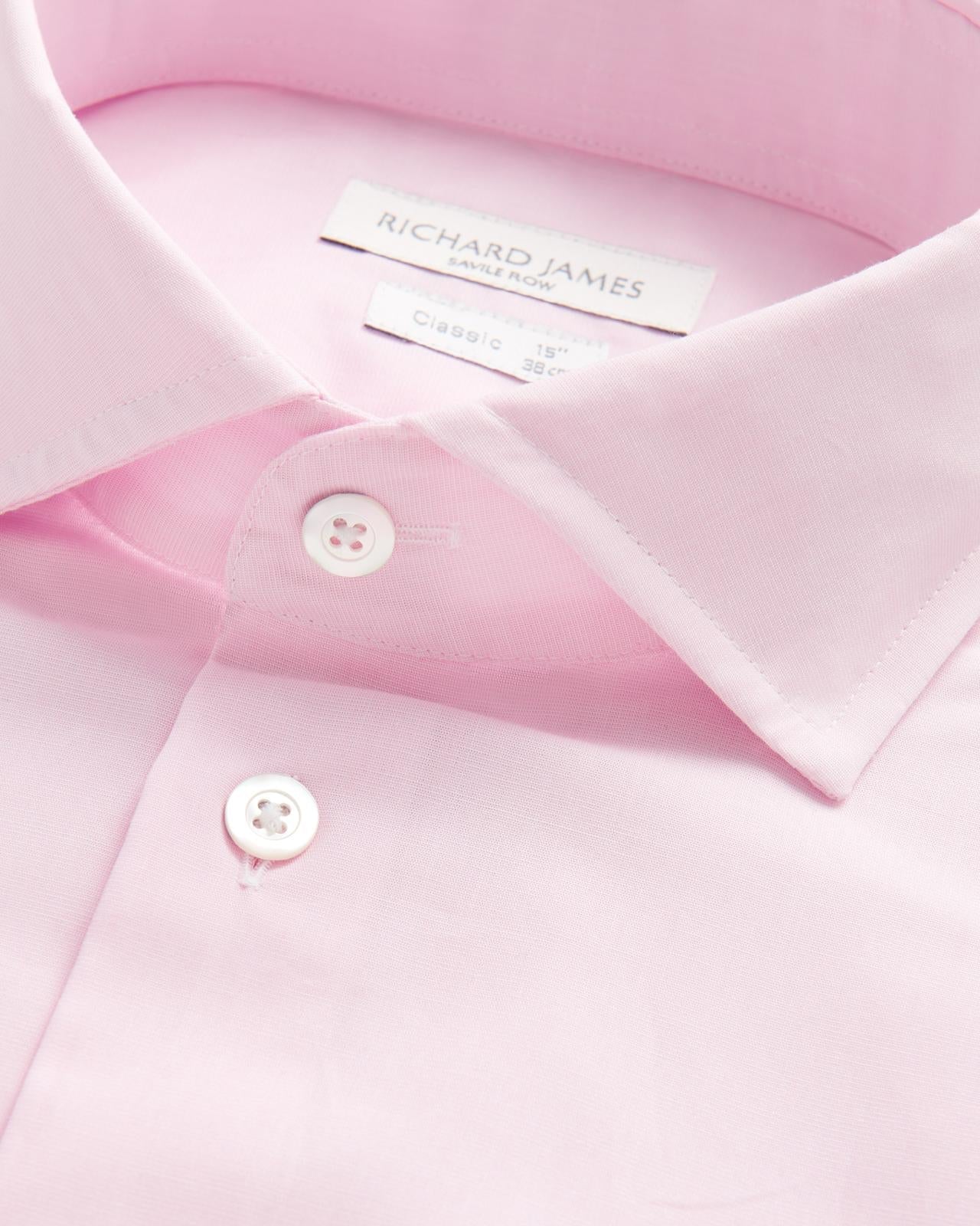 Richard James Pink Shirt Cotton-MALFORD OF LONDON SAVILE ROW MENSWEAR OUTLET