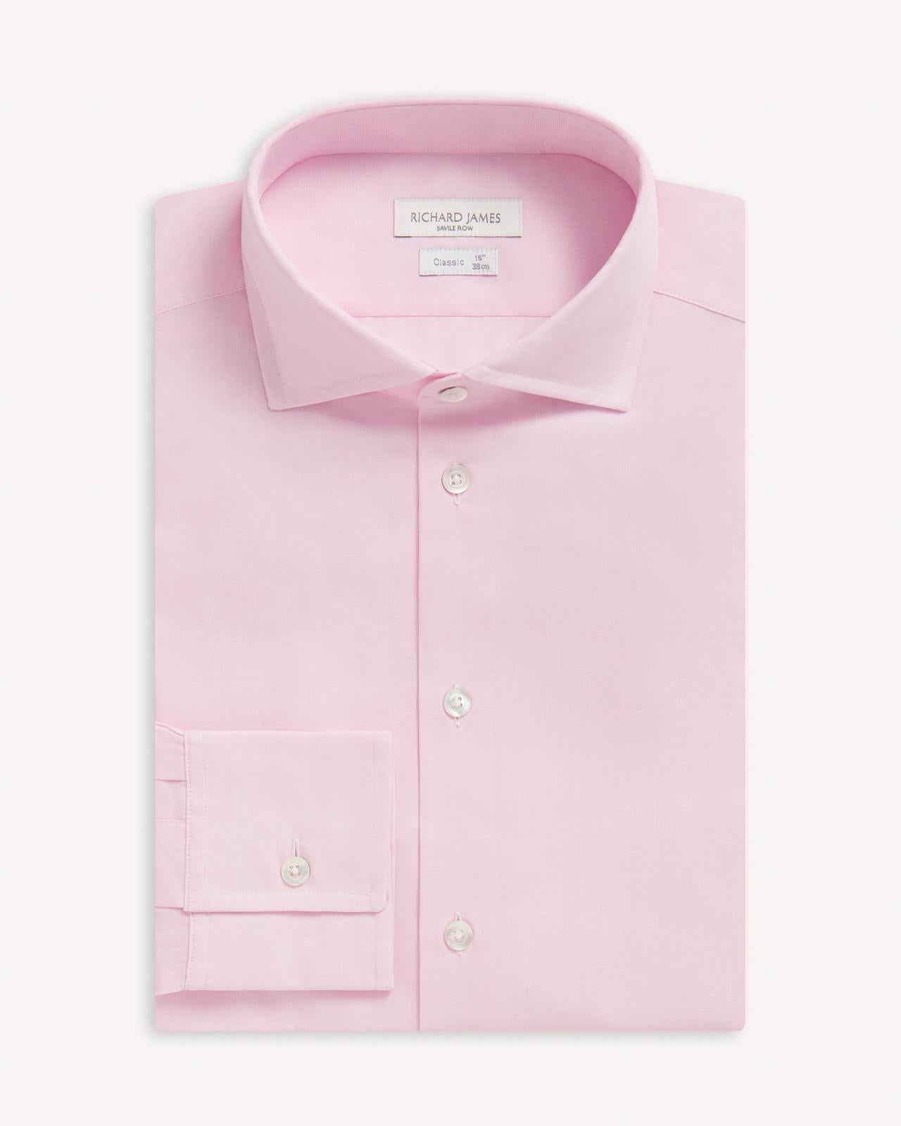 Richard James Pink Shirt Cotton-MALFORD OF LONDON SAVILE ROW MENSWEAR OUTLET