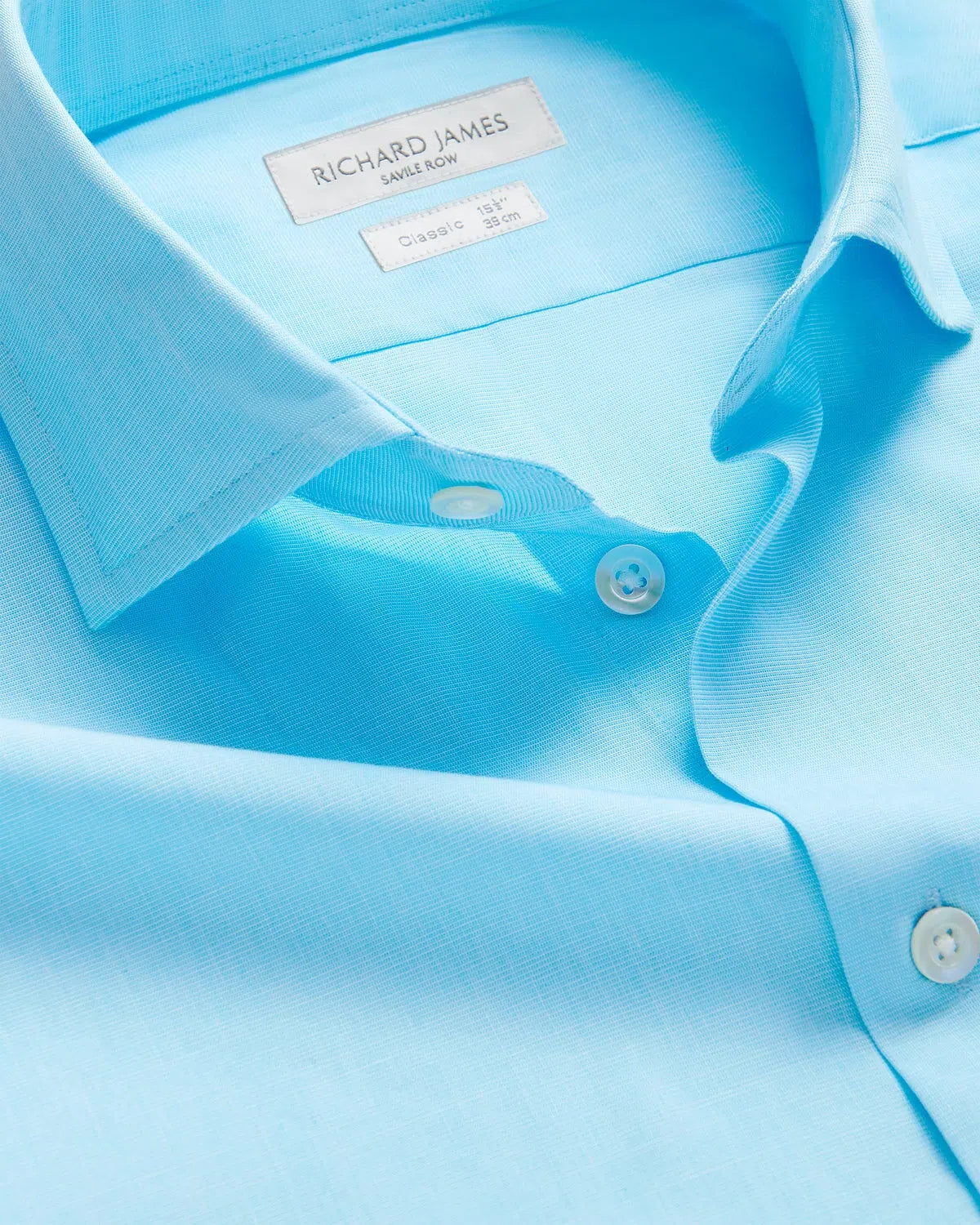 Richard James Poplin Shirt Aqua-MALFORD OF LONDON SAVILE ROW MENSWEAR OUTLET