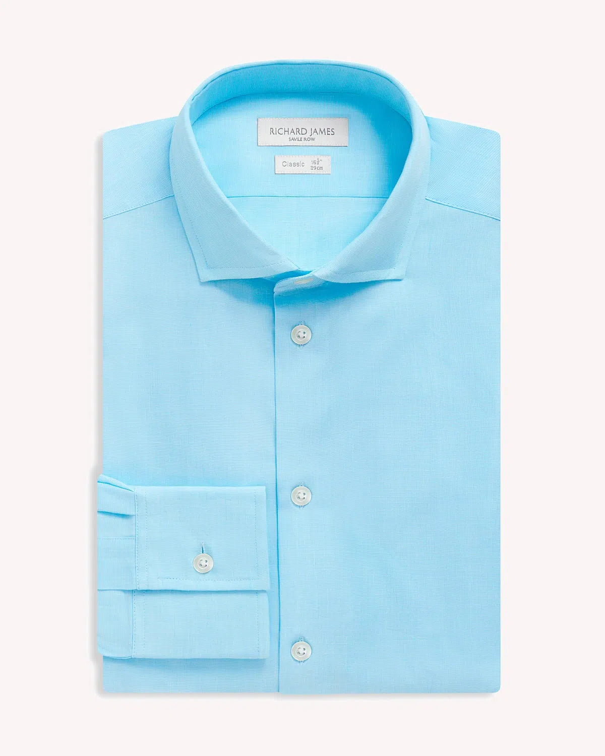 Richard James Poplin Shirt Aqua-MALFORD OF LONDON SAVILE ROW MENSWEAR OUTLET