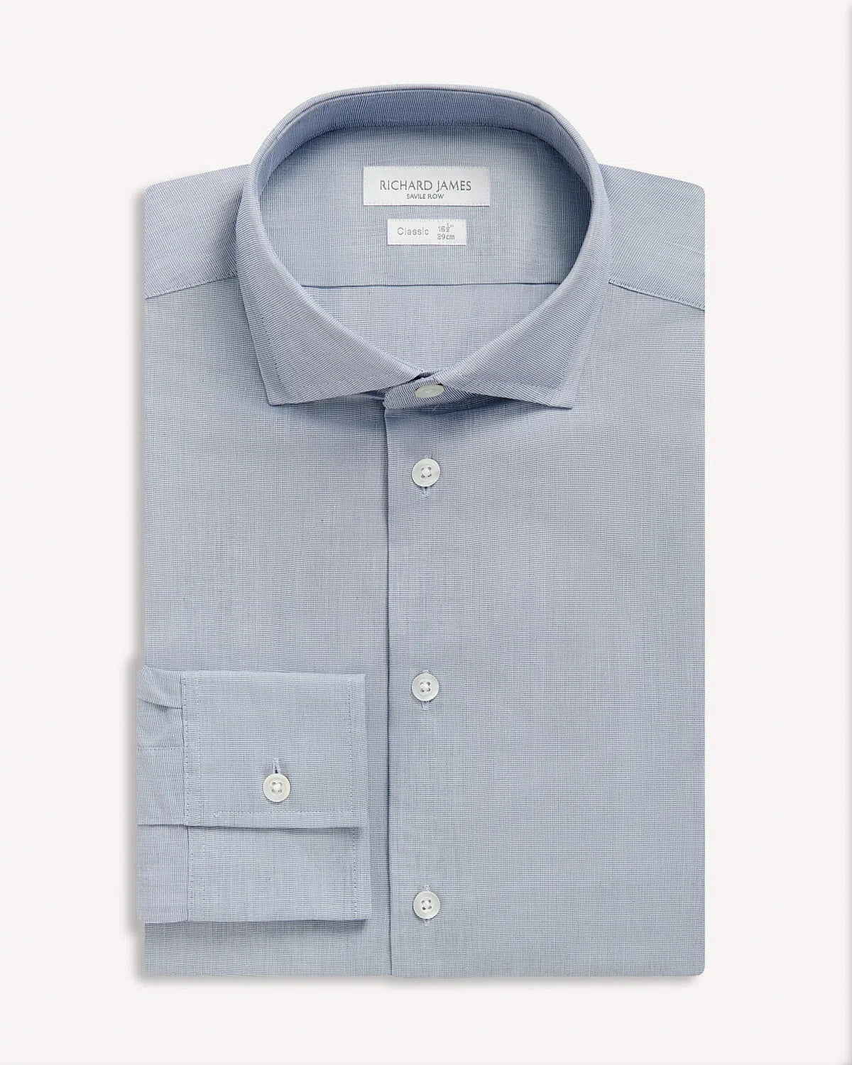 Richard James Poplin Shirt Blue-MALFORD OF LONDON SAVILE ROW MENSWEAR OUTLET