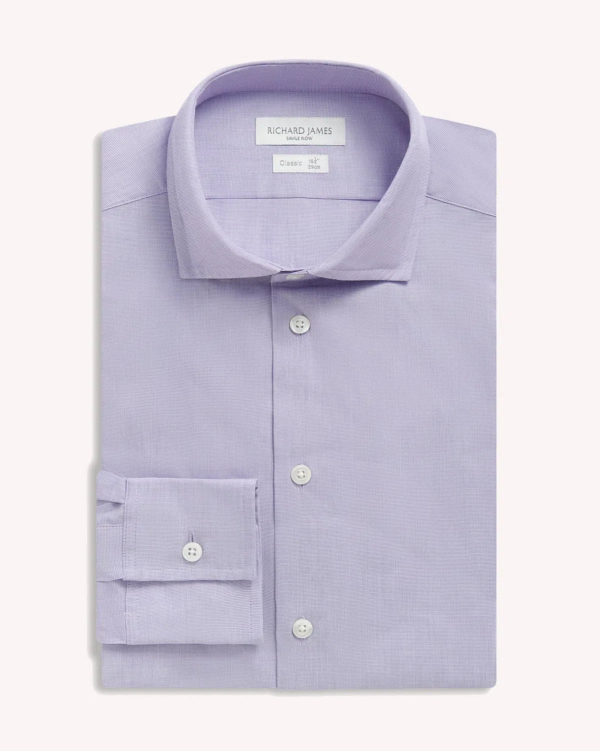 Richard James Poplin Shirt Lilac-MALFORD OF LONDON SAVILE ROW MENSWEAR OUTLET