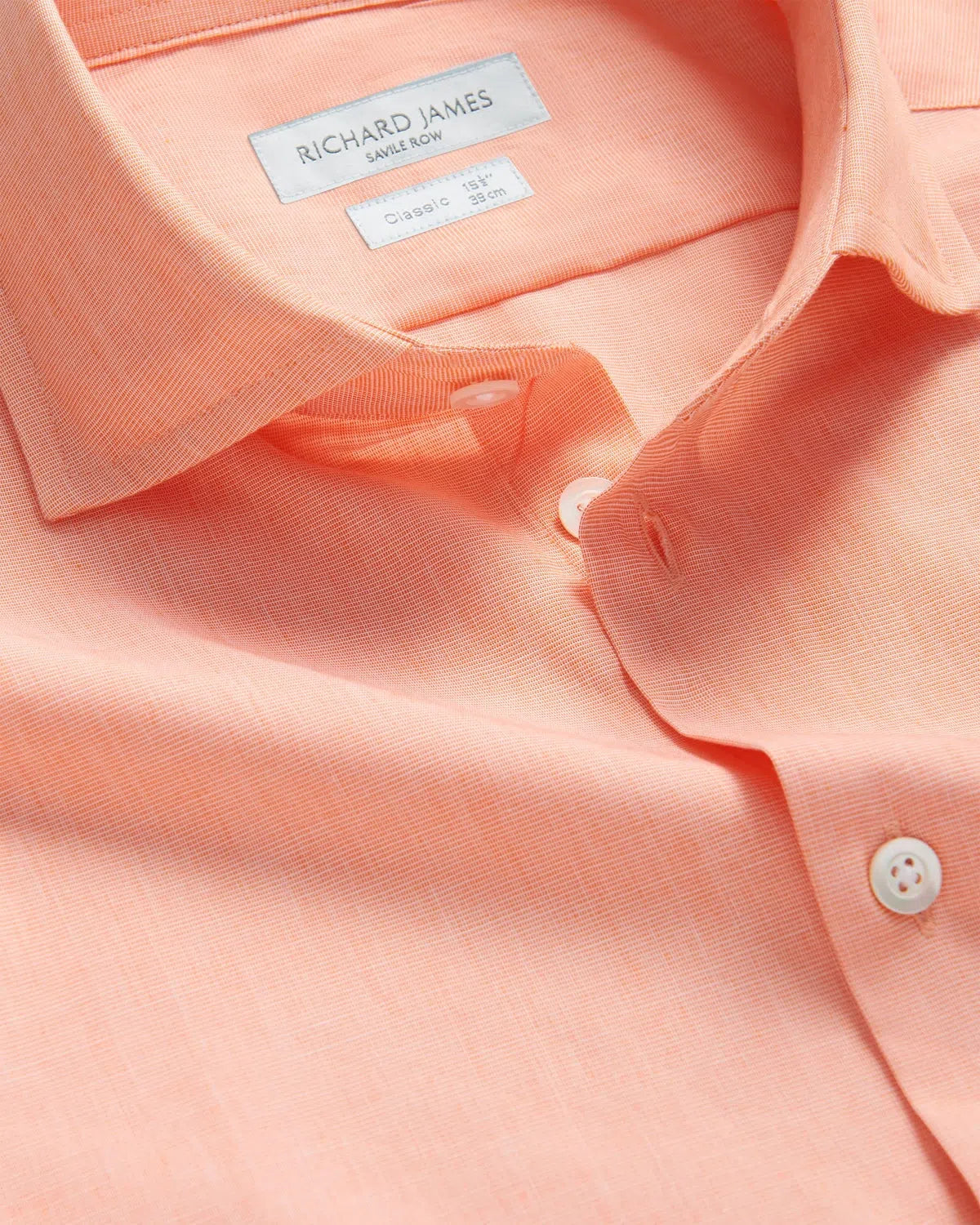 Richard James Poplin Shirt Peach-MALFORD OF LONDON SAVILE ROW MENSWEAR OUTLET