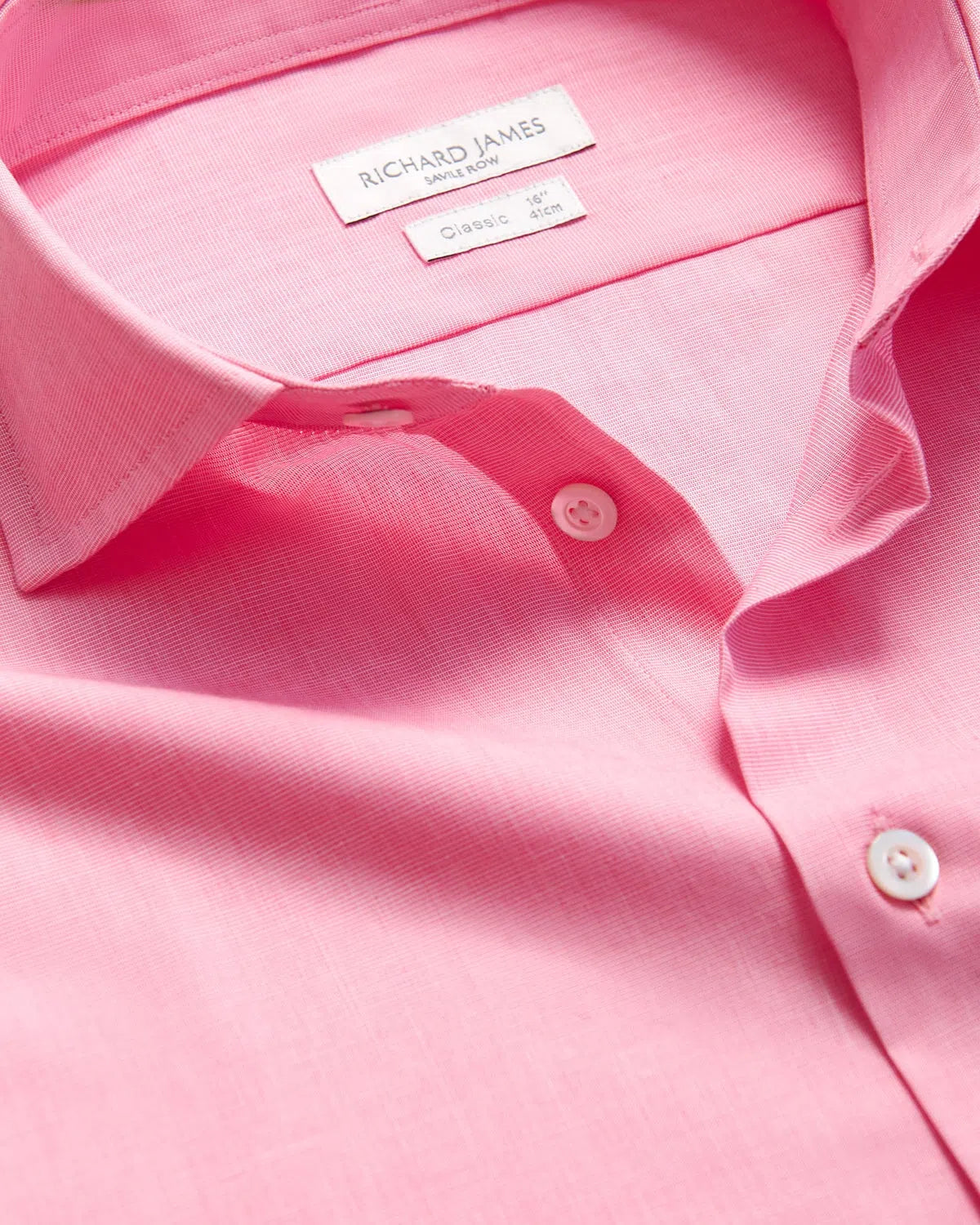 Richard James Poplin Shirt Pink-MALFORD OF LONDON SAVILE ROW MENSWEAR OUTLET