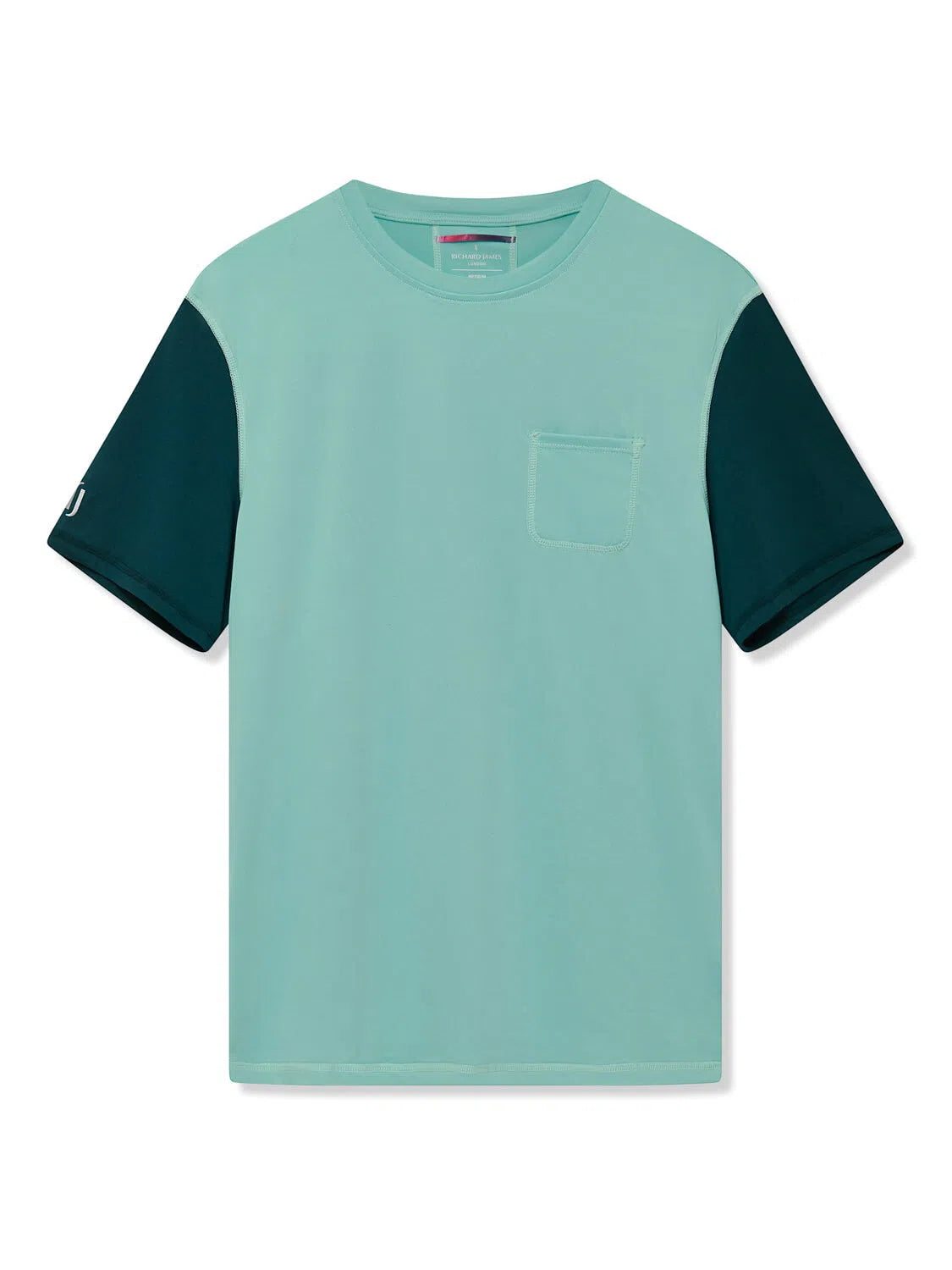 Richard James S/S Active Tee Aqua/Arctic Blue-MALFORD OF LONDON SAVILE ROW MENSWEAR OUTLET