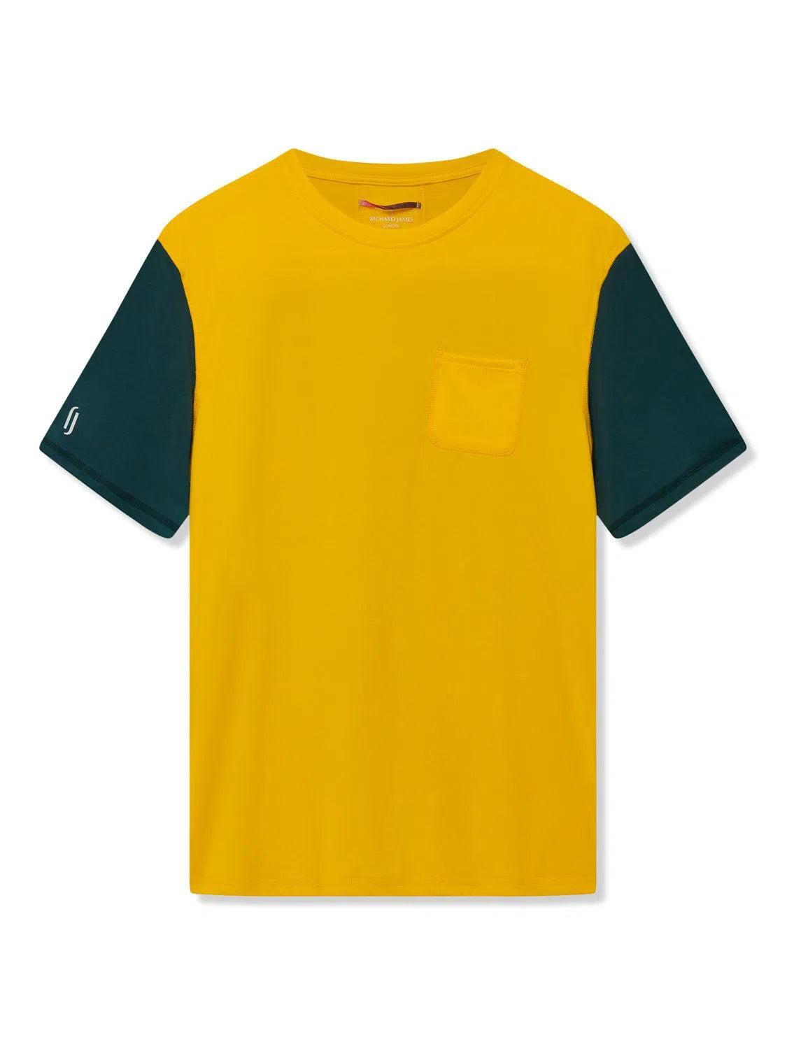 Richard James S/S Active Tee Egg Yolk/Arctic Blue-MALFORD OF LONDON SAVILE ROW MENSWEAR OUTLET