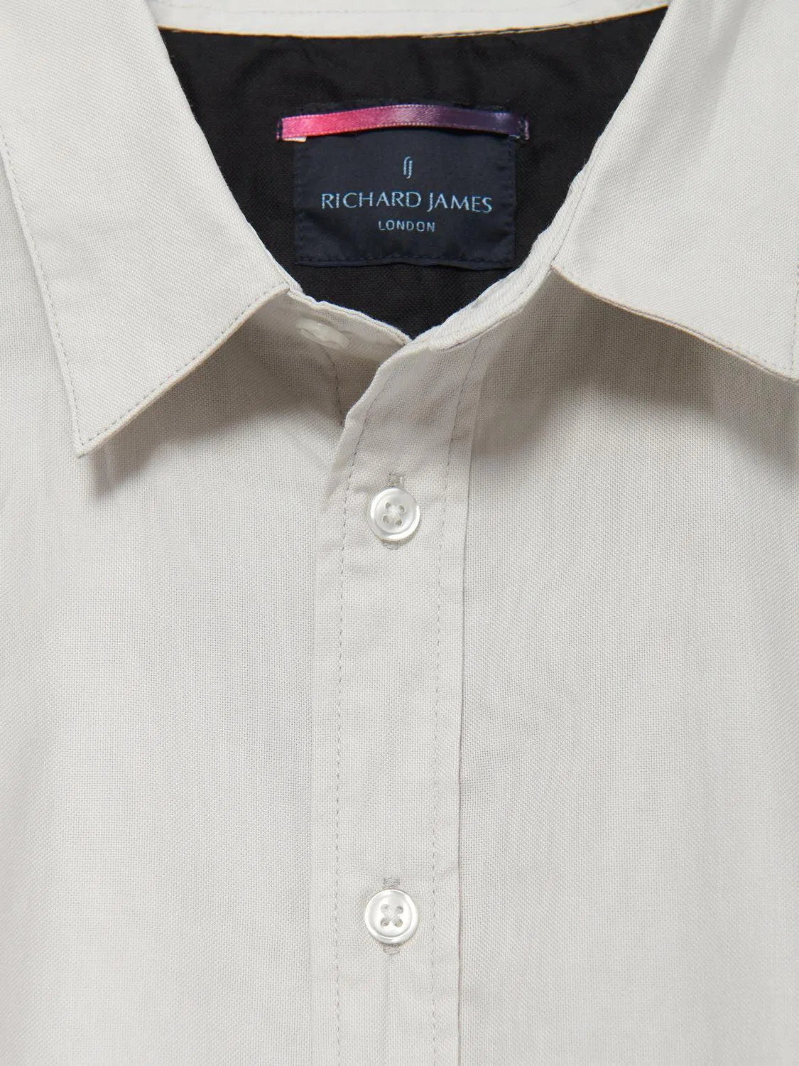 Richard James S/S Colour Block Shirt - Grey/Black-MALFORD OF LONDON SAVILE ROW MENSWEAR OUTLET