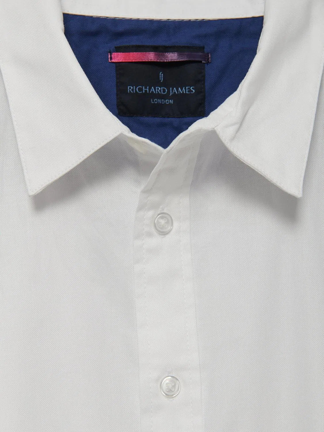 Richard James S/S Colour Block Shirt - White/Blue-MALFORD OF LONDON SAVILE ROW MENSWEAR OUTLET