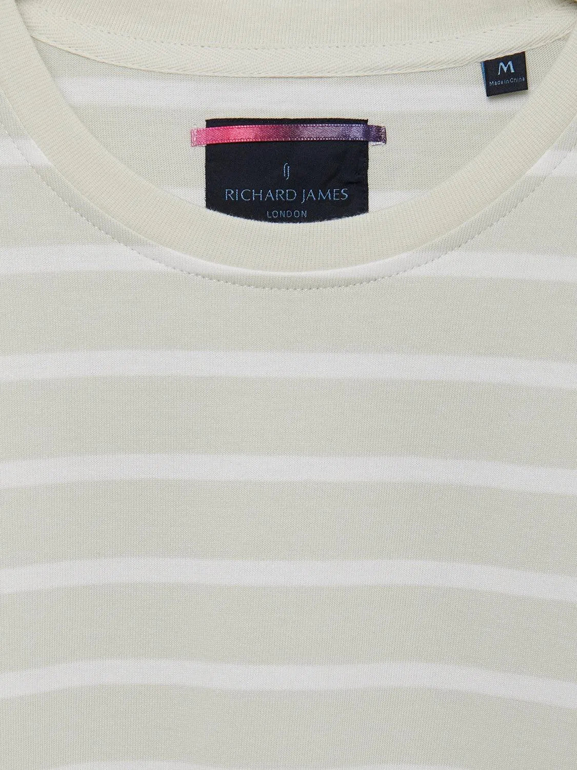 Richard James S/S YD Striped Tee - White/Vaporous Grey-MALFORD OF LONDON SAVILE ROW MENSWEAR OUTLET