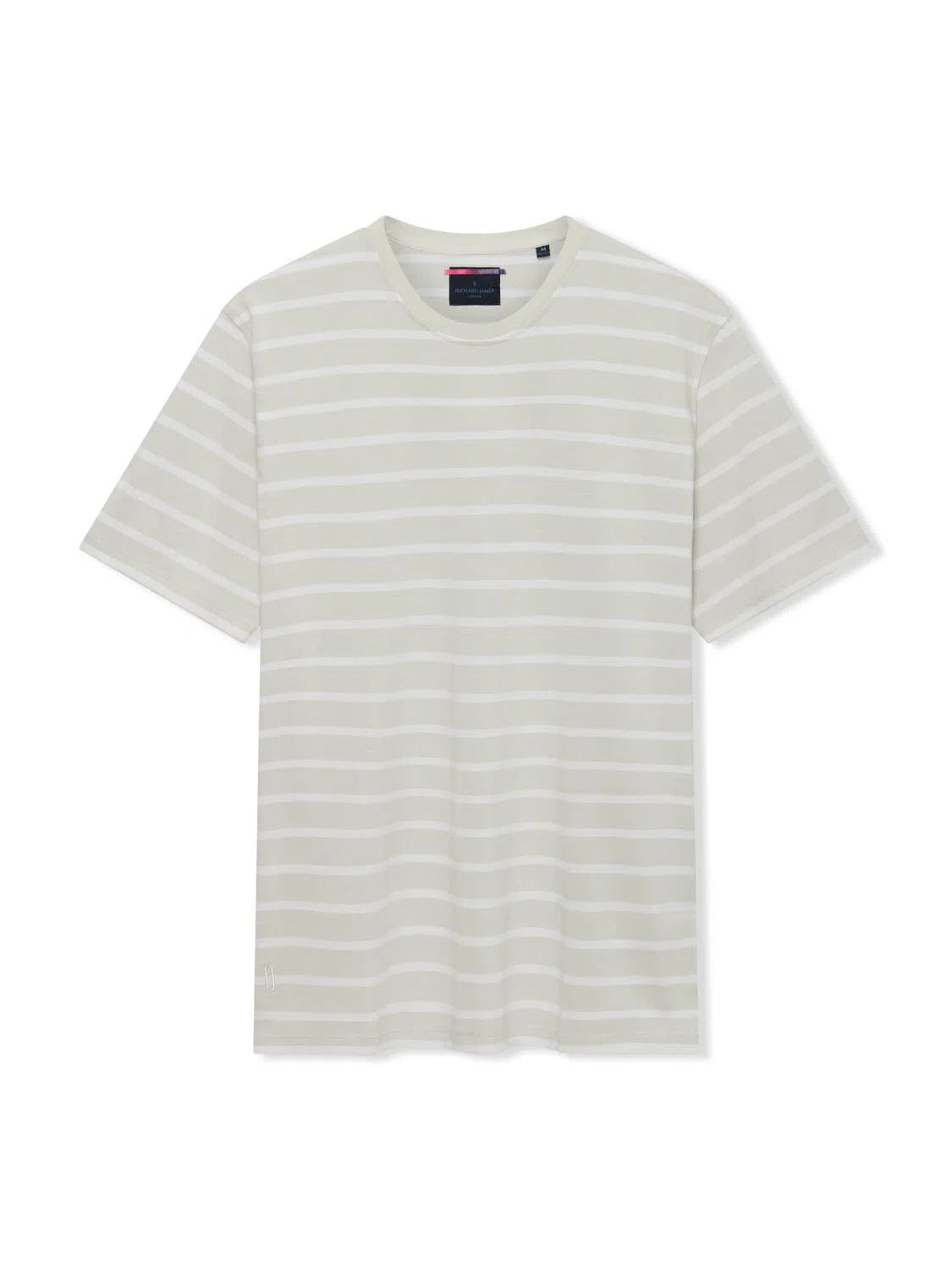 Richard James S/S YD Striped Tee - White/Vaporous Grey-MALFORD OF LONDON SAVILE ROW MENSWEAR OUTLET