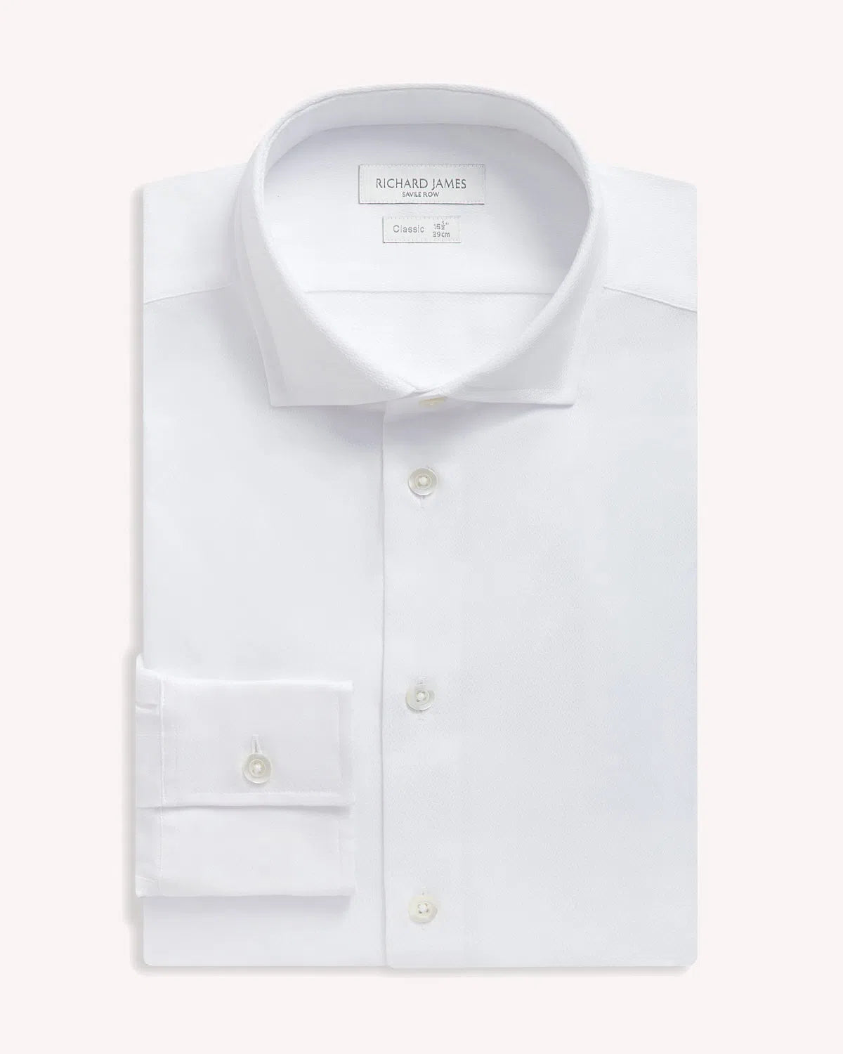 Richard James Shirt White Dobby-MALFORD OF LONDON SAVILE ROW MENSWEAR OUTLET