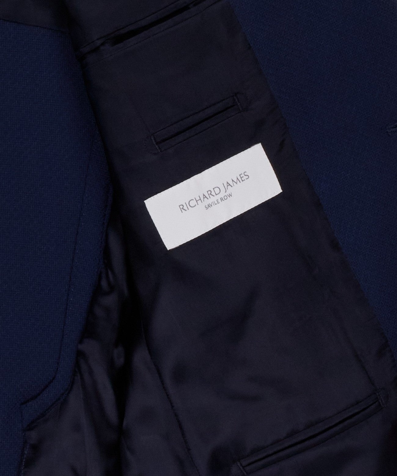 Richard James Single Breasted 2 Button Textured Weave Jacket Navy-MALFORD OF LONDON SAVILE ROW MENSWEAR OUTLET