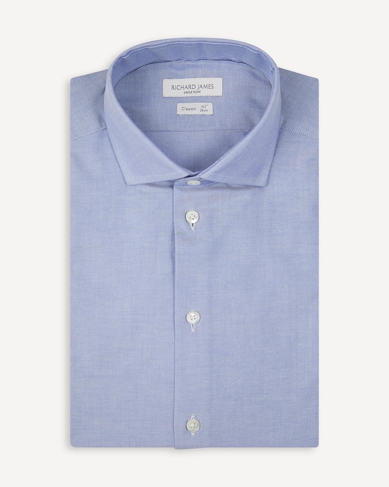 Richard James Tailored Fit Oxford Short Sky Blue-MALFORD OF LONDON SAVILE ROW MENSWEAR OUTLET