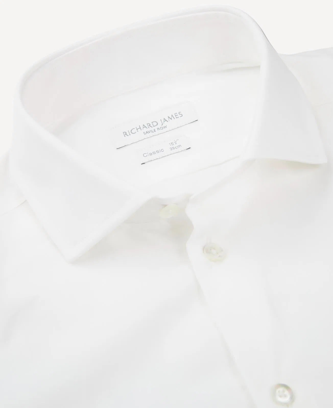 Richard James Tailored Fit Plain Poplin Shirt White-MALFORD OF LONDON SAVILE ROW MENSWEAR OUTLET