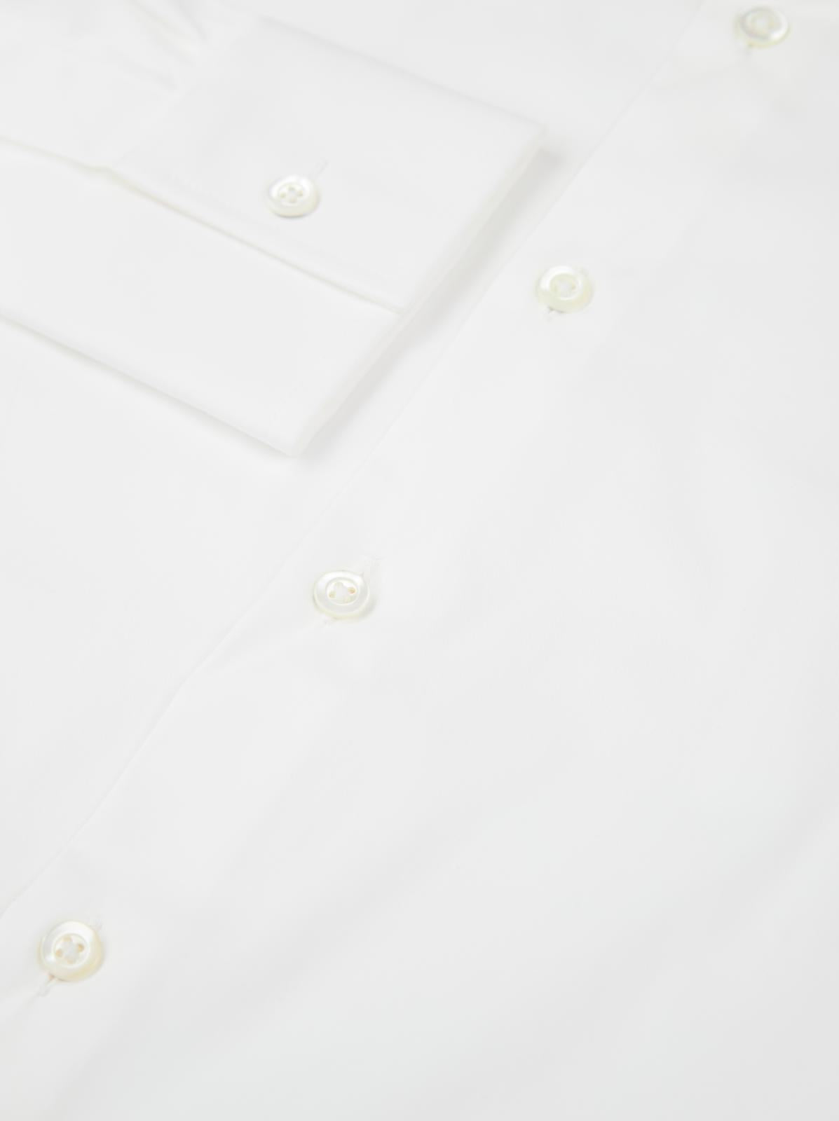 Richard James Tailored Fit Plain Poplin Stretch Shirt White-MALFORD OF LONDON SAVILE ROW MENSWEAR OUTLET