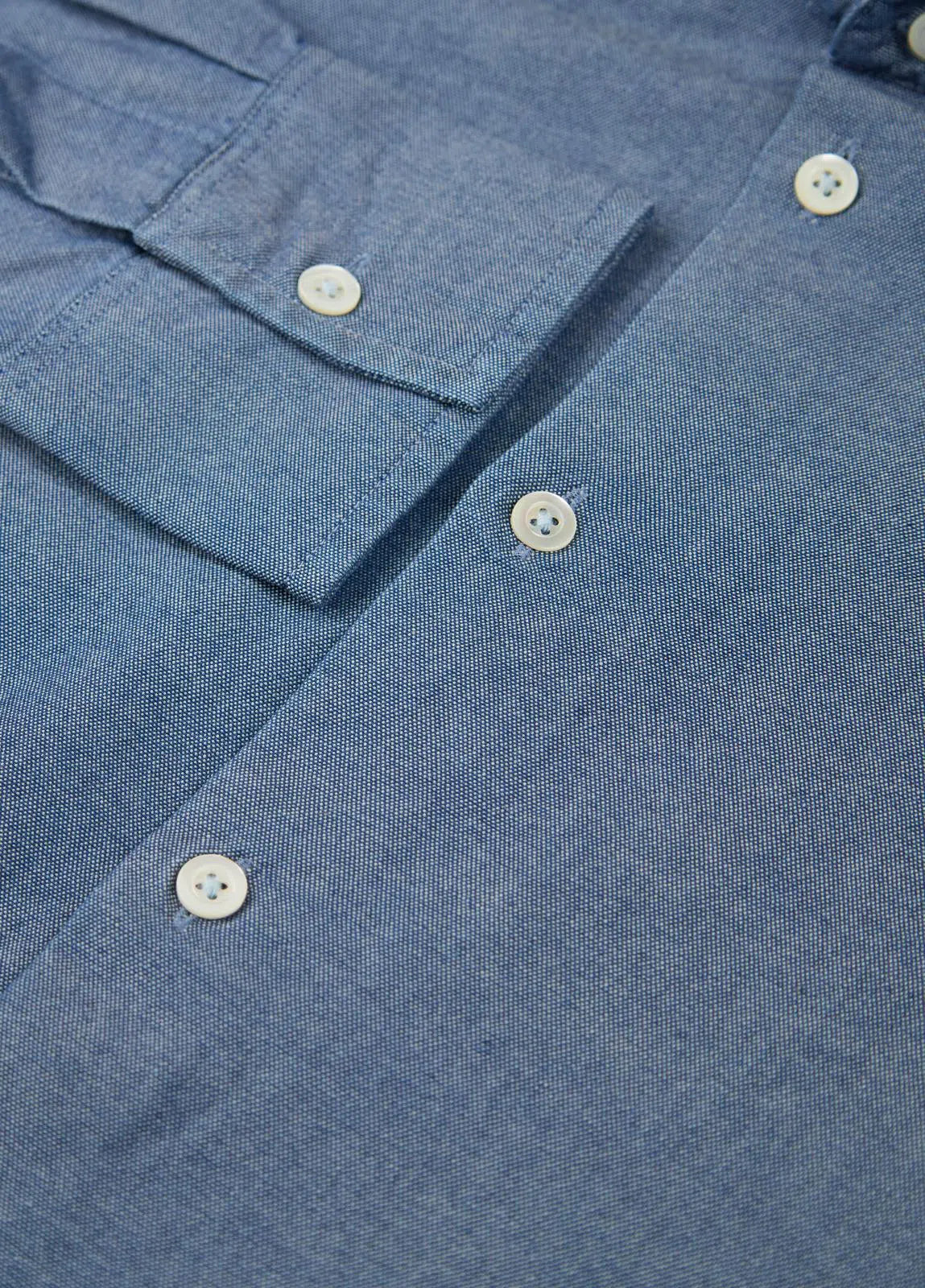 Richard James Tailored Fit Plain Shirt Blue Denim-MALFORD OF LONDON SAVILE ROW MENSWEAR OUTLET