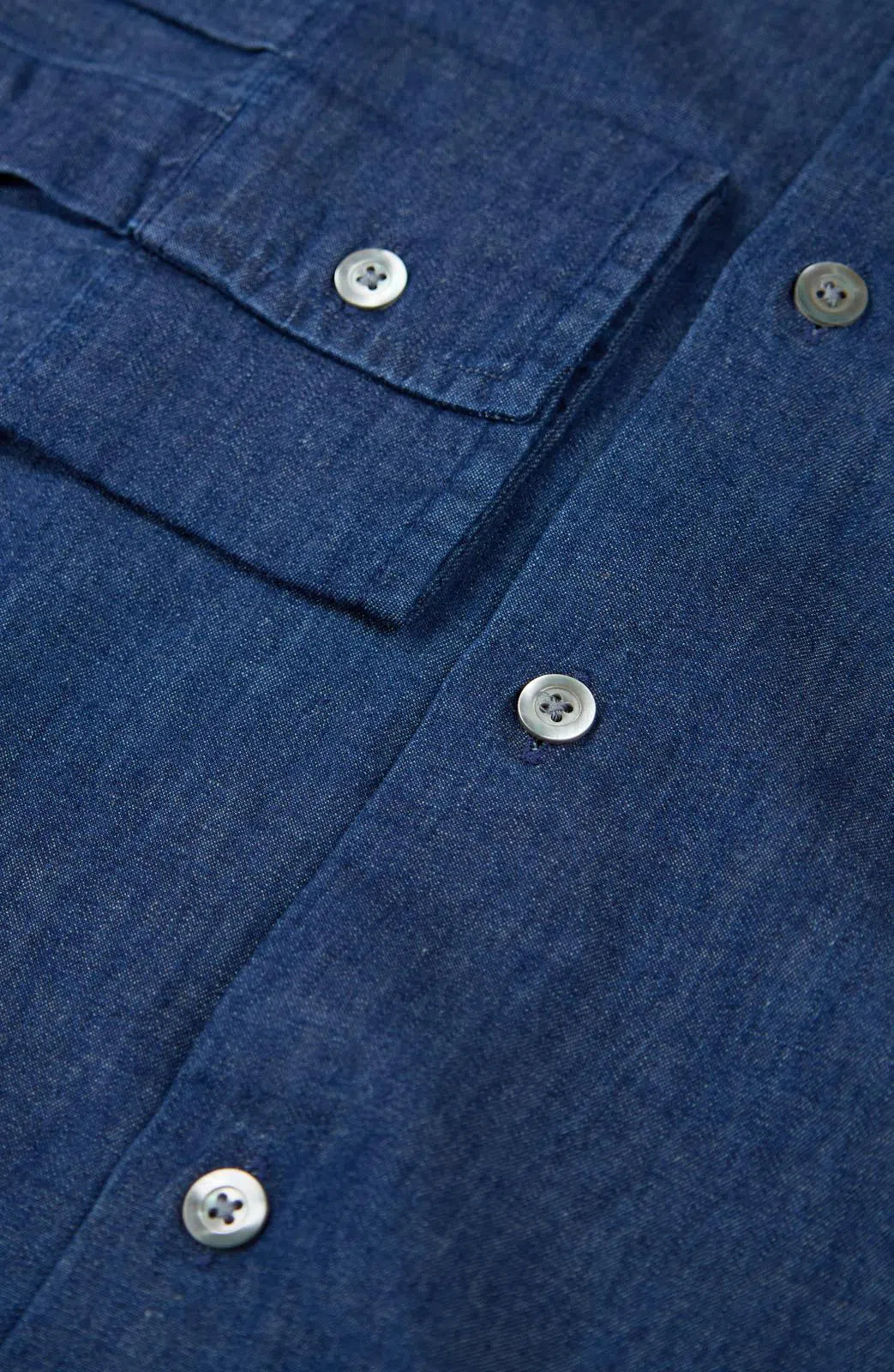 Richard James Tailored Fit Plain Shirt Denim-MALFORD OF LONDON SAVILE ROW MENSWEAR OUTLET