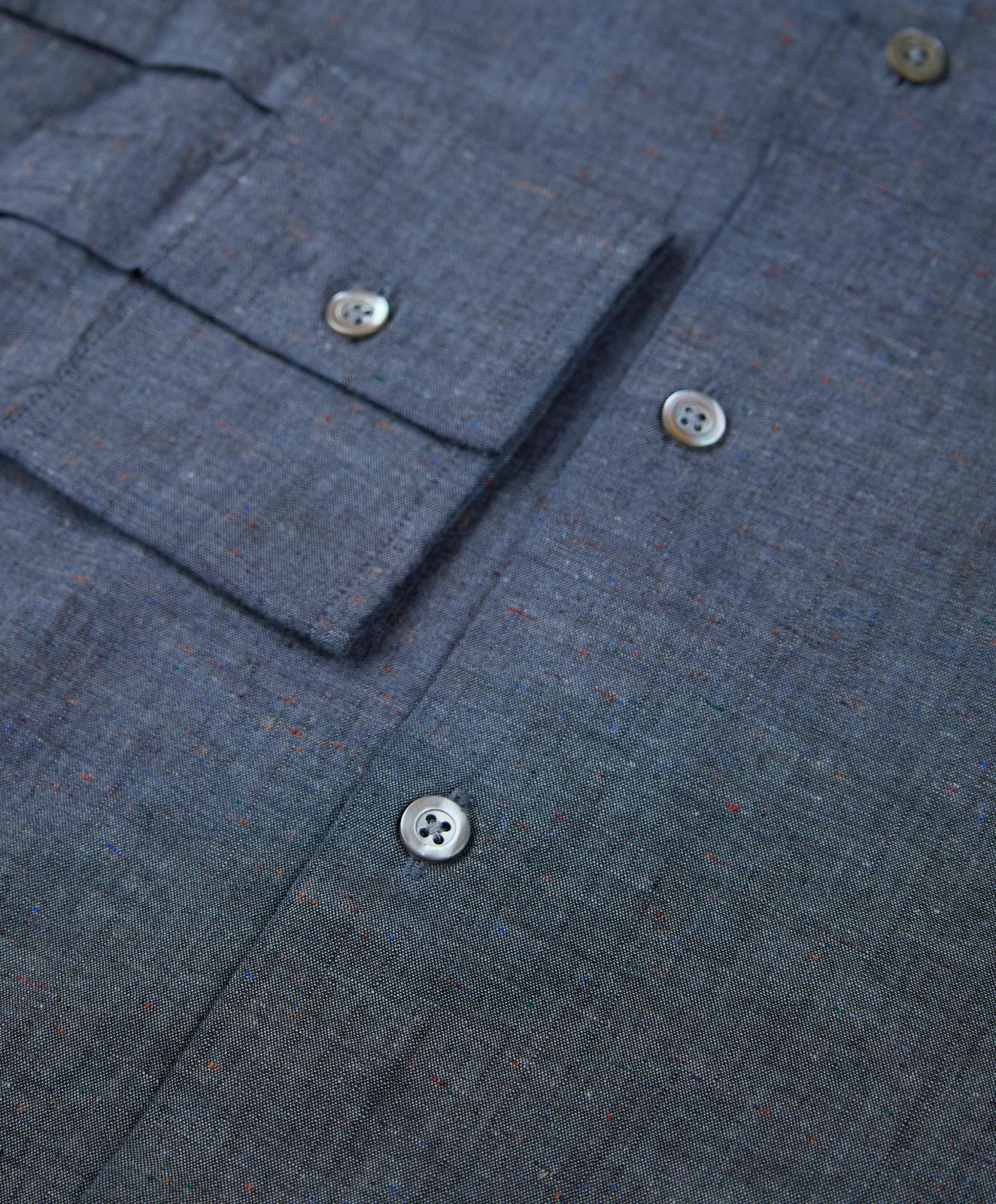 Richard James Tailored Fit Plain Shirt Grey Denim-MALFORD OF LONDON SAVILE ROW MENSWEAR OUTLET