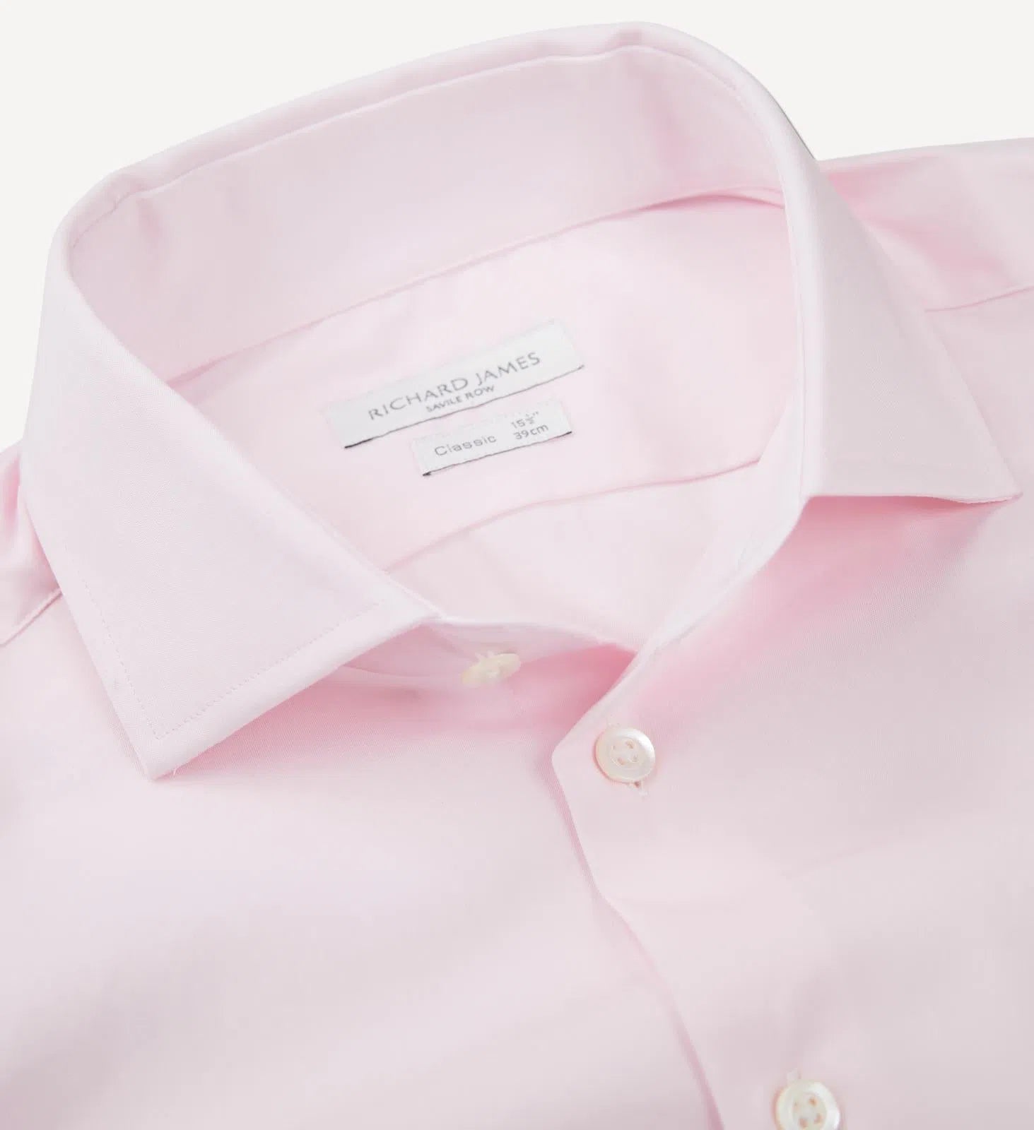 Richard James Tailored Fit Plain Shirt Pink-MALFORD OF LONDON SAVILE ROW MENSWEAR OUTLET