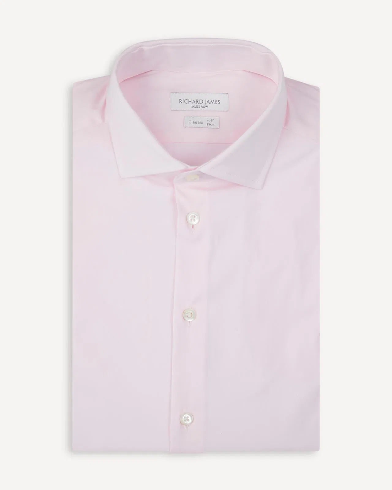 Richard James Tailored Fit Plain Shirt Pink-MALFORD OF LONDON SAVILE ROW MENSWEAR OUTLET