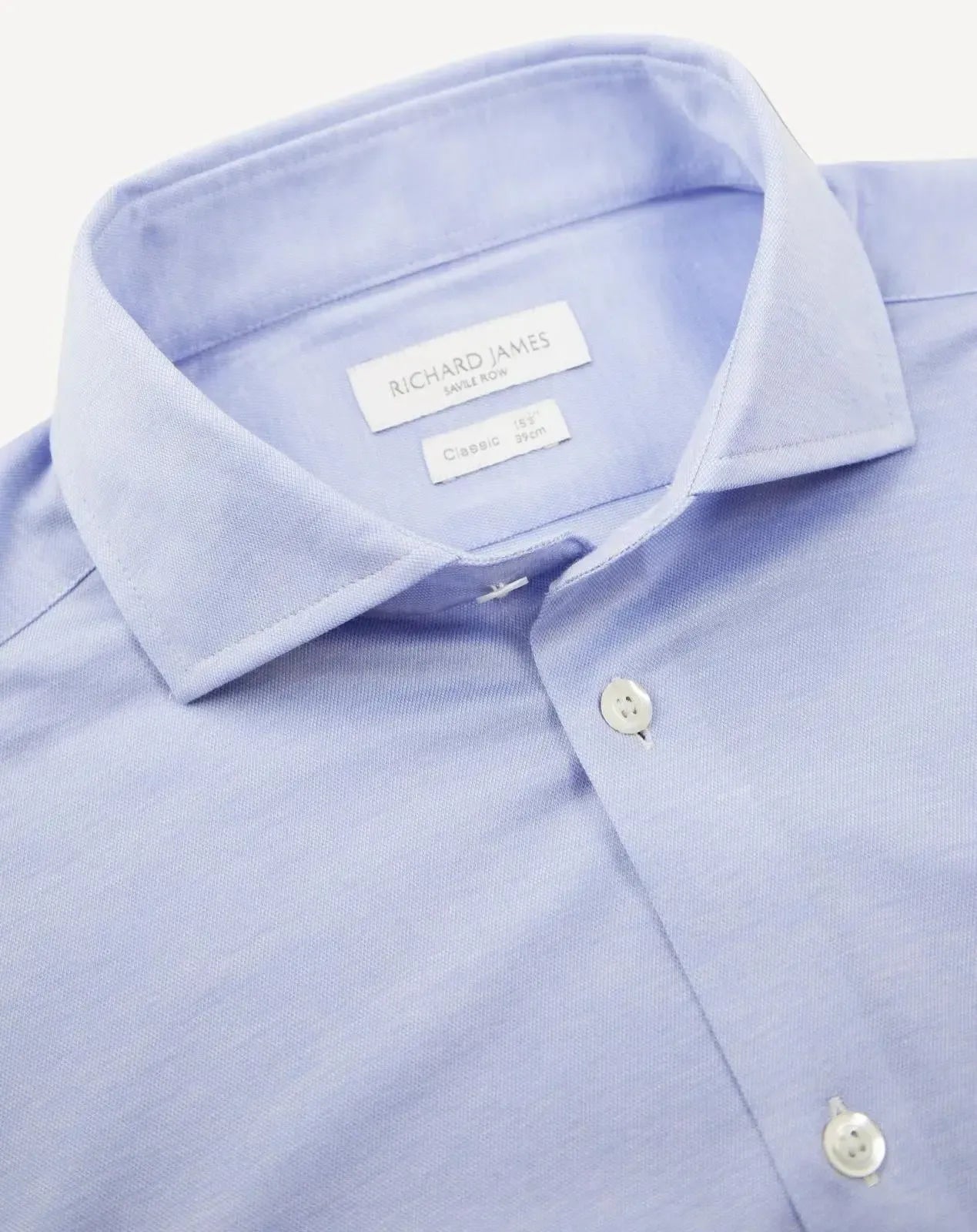 Richard James Tailored Fit Plain Twill Shirt Blue-MALFORD OF LONDON SAVILE ROW MENSWEAR OUTLET