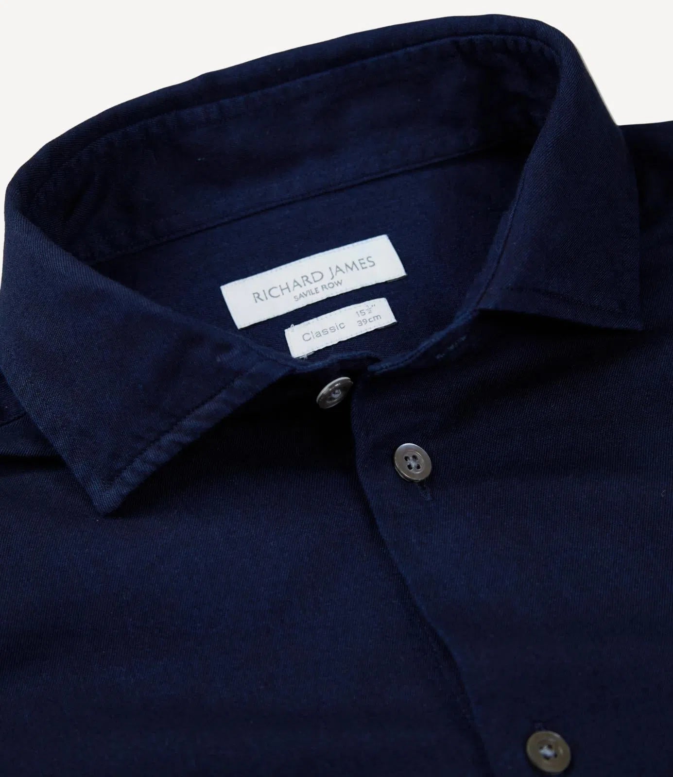 Richard James Tailored Fit Plain Twill Shirt Navy-MALFORD OF LONDON SAVILE ROW MENSWEAR OUTLET