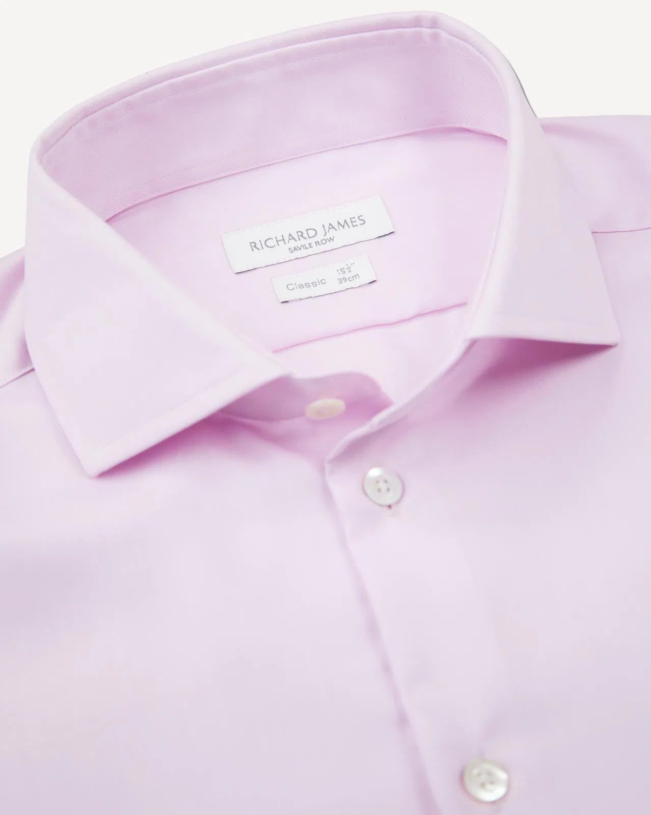 Richard James Tailored Fit Plain Twill Shirt Pink-MALFORD OF LONDON SAVILE ROW MENSWEAR OUTLET