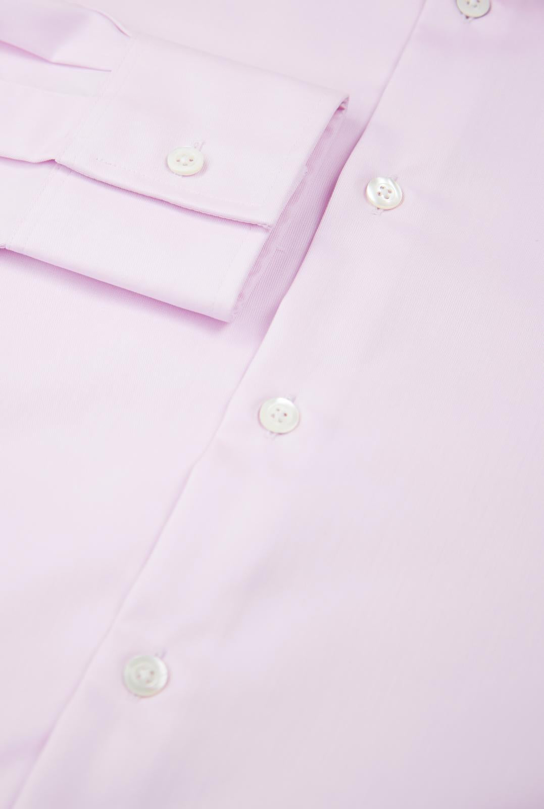 Richard James Tailored Fit Plain Twill Shirt Pink-MALFORD OF LONDON SAVILE ROW MENSWEAR OUTLET