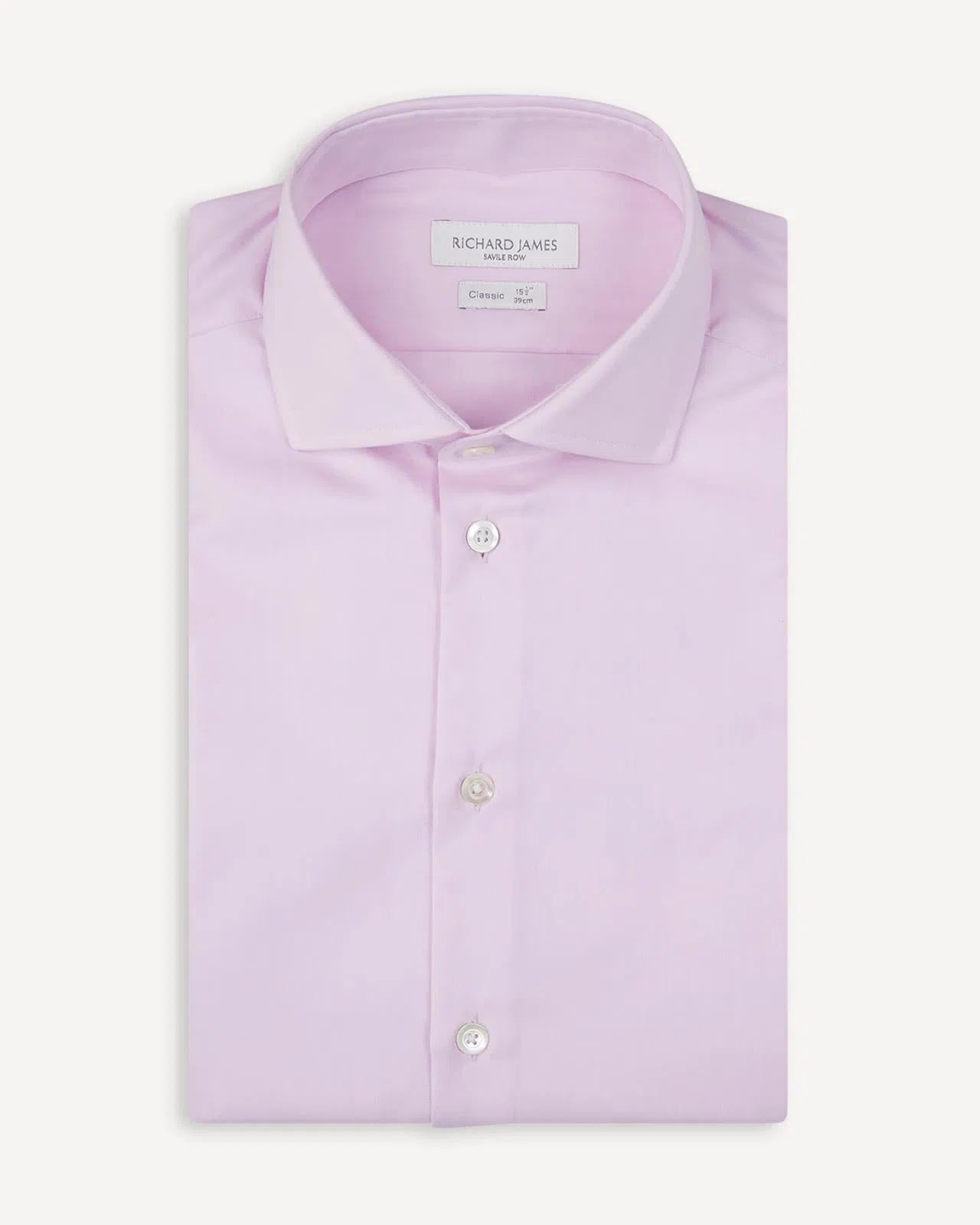 Richard James Tailored Fit Plain Twill Shirt Pink-MALFORD OF LONDON SAVILE ROW MENSWEAR OUTLET