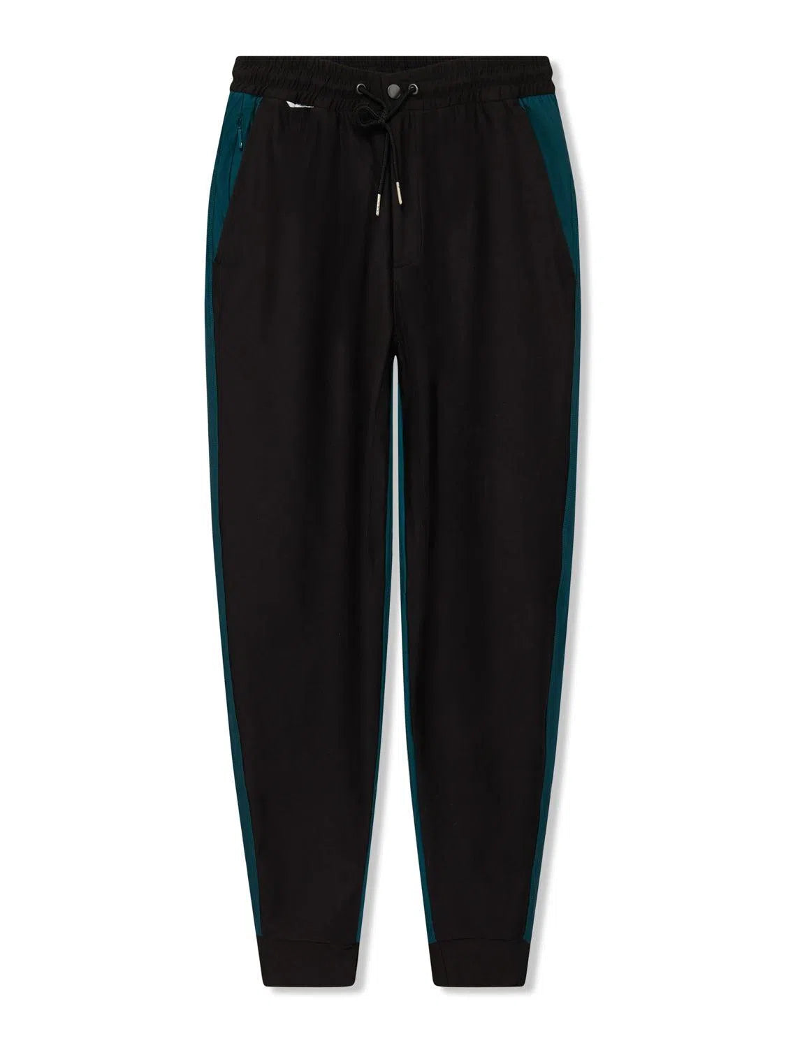 Richard James Tailored Trackpant- Black/Arctic Blue-MALFORD OF LONDON SAVILE ROW MENSWEAR OUTLET