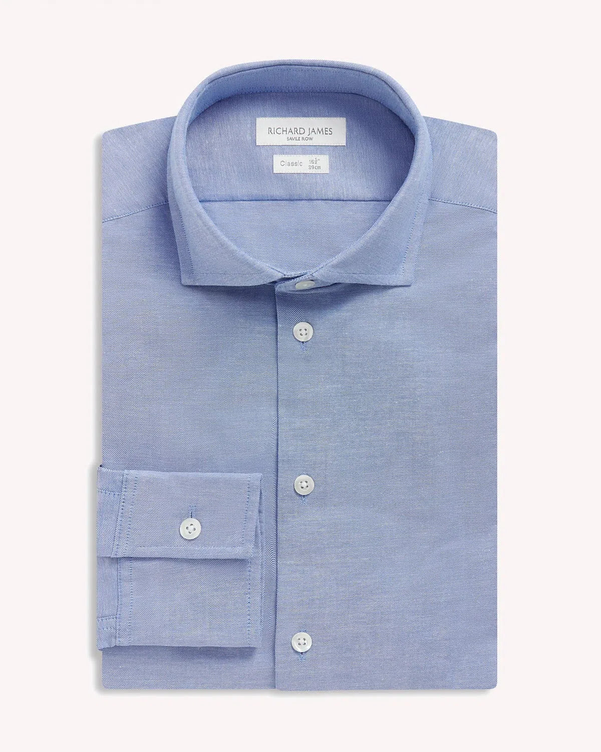 Richard James Textured Shirt Royal Pinpoint-MALFORD OF LONDON SAVILE ROW MENSWEAR OUTLET