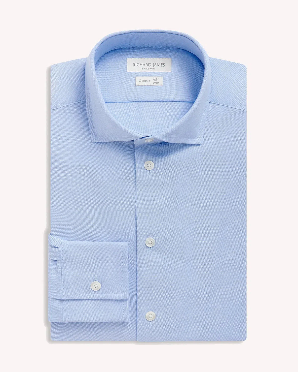 Richard James Textured Shirt Sky Pinpoint-MALFORD OF LONDON SAVILE ROW MENSWEAR OUTLET