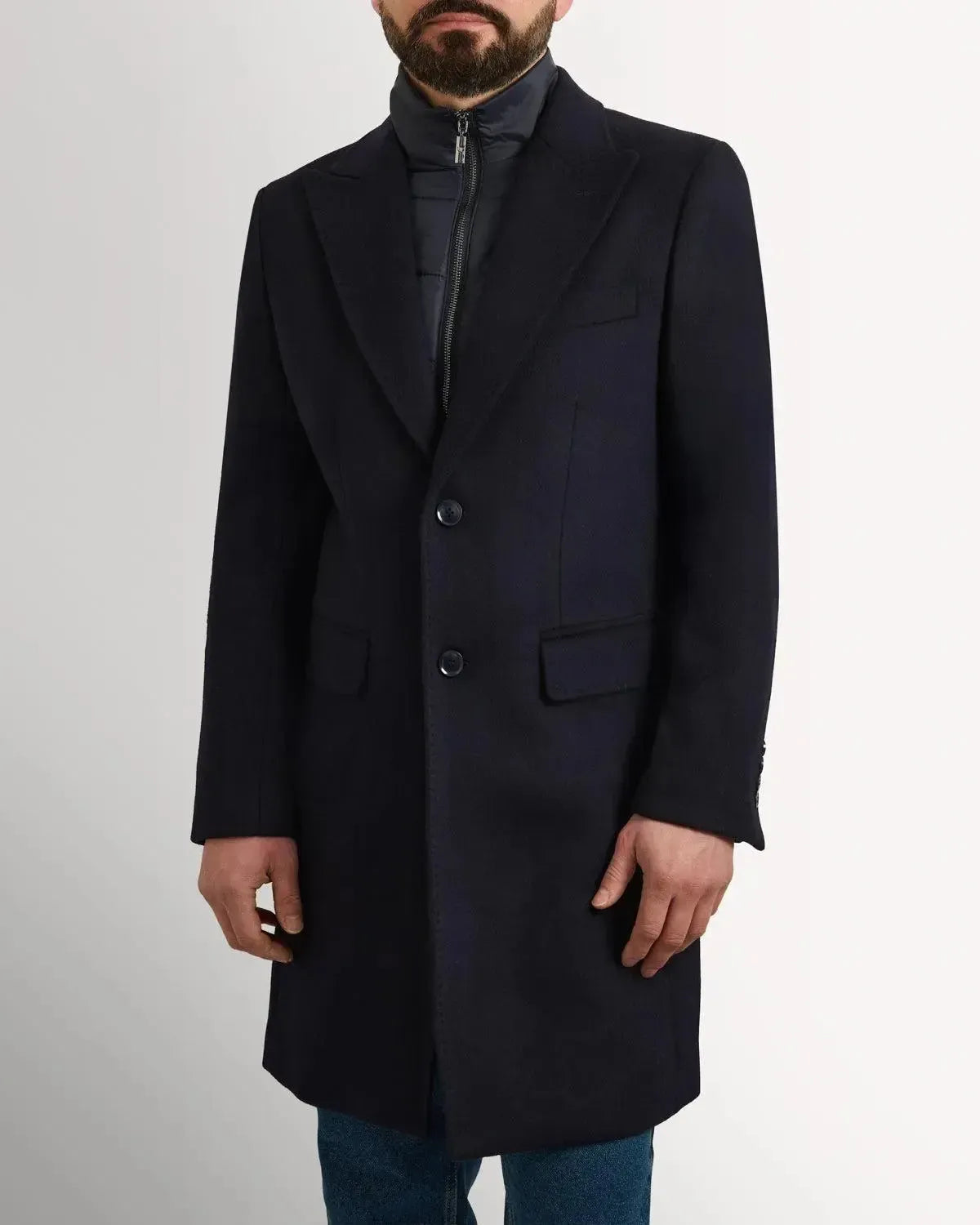 Richard James Wool Cashmere Overcoat & Lining - Navy-MALFORD OF LONDON SAVILE ROW MENSWEAR OUTLET