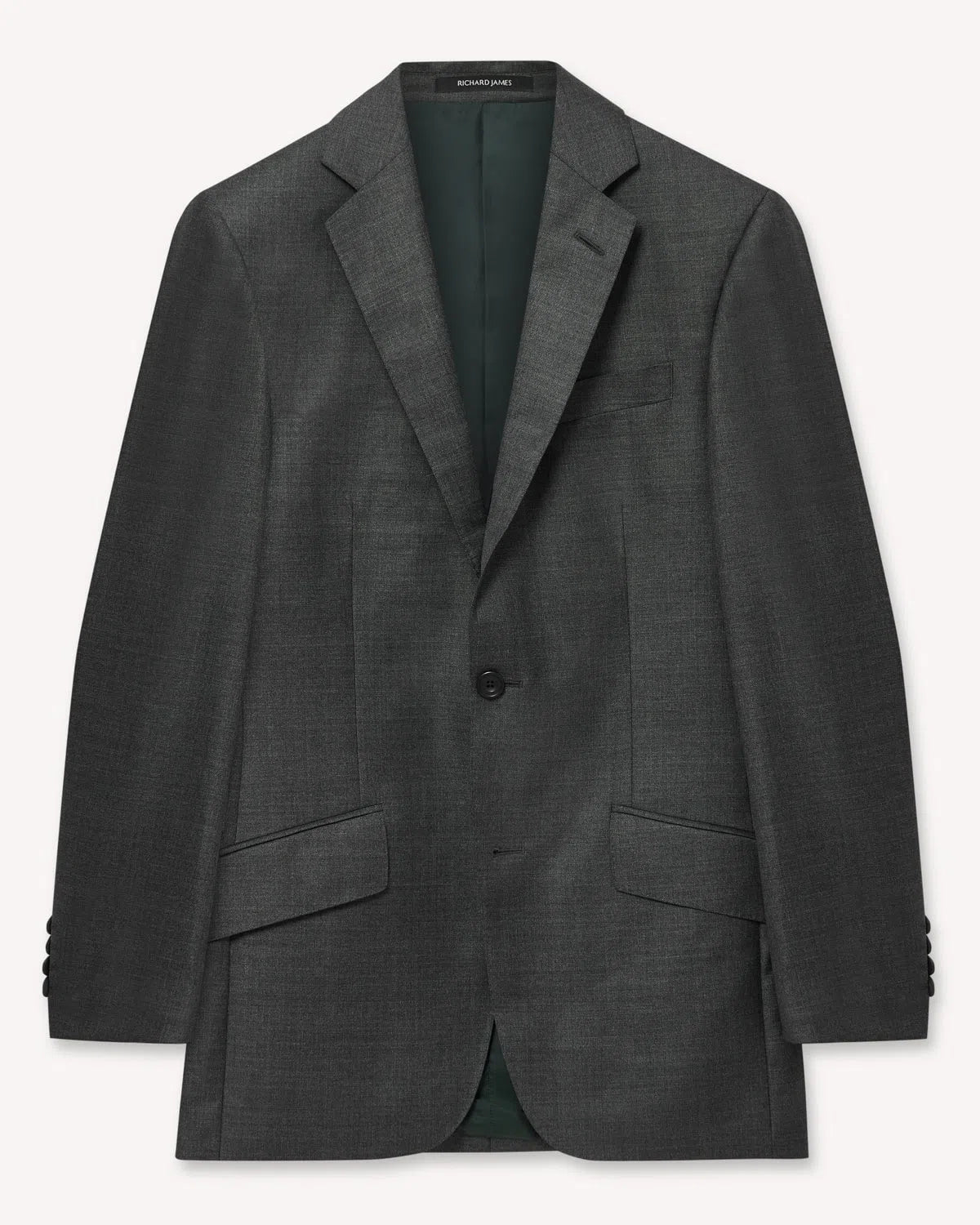 Richard James Wool Sharkskin Suit Jacket Grey-MALFORD OF LONDON SAVILE ROW MENSWEAR OUTLET