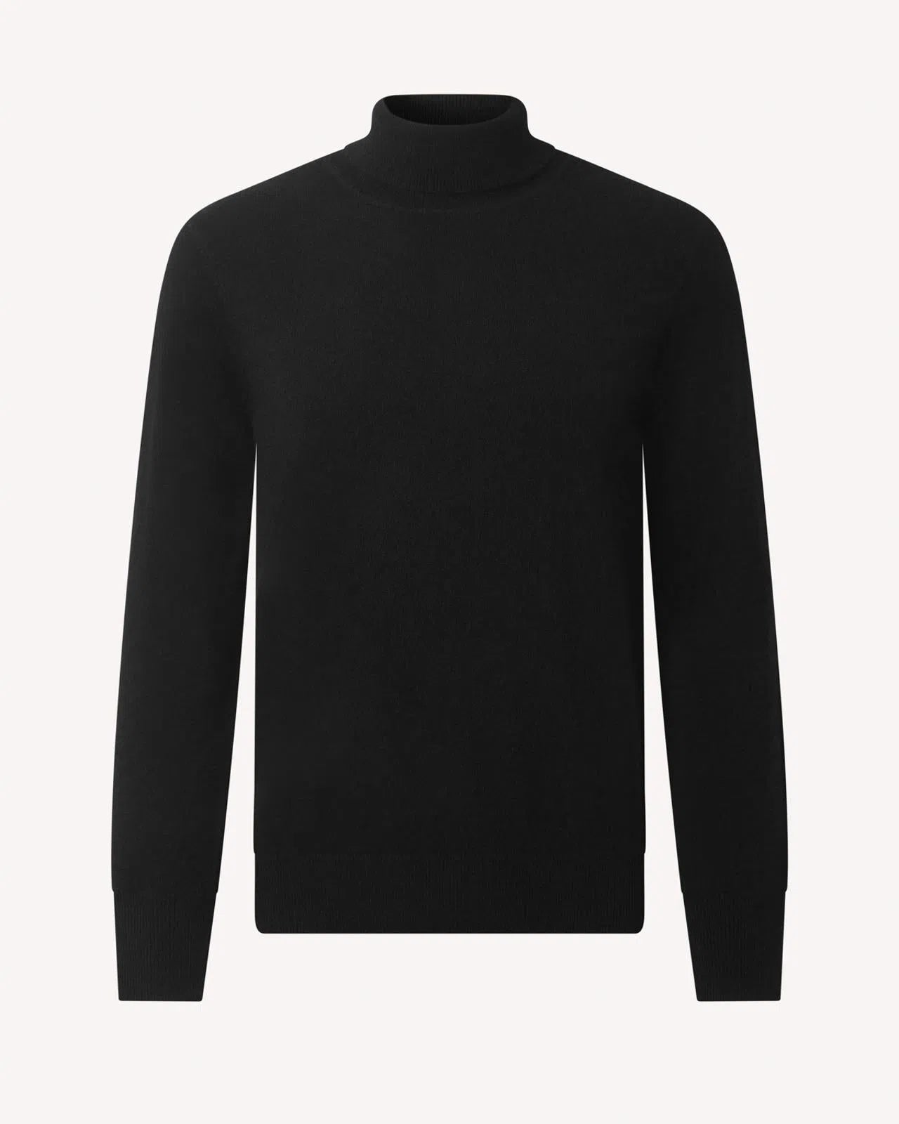 Roll Neck Black Cashmere Jumper-MALFORD OF LONDON SAVILE ROW MENSWEAR OUTLET