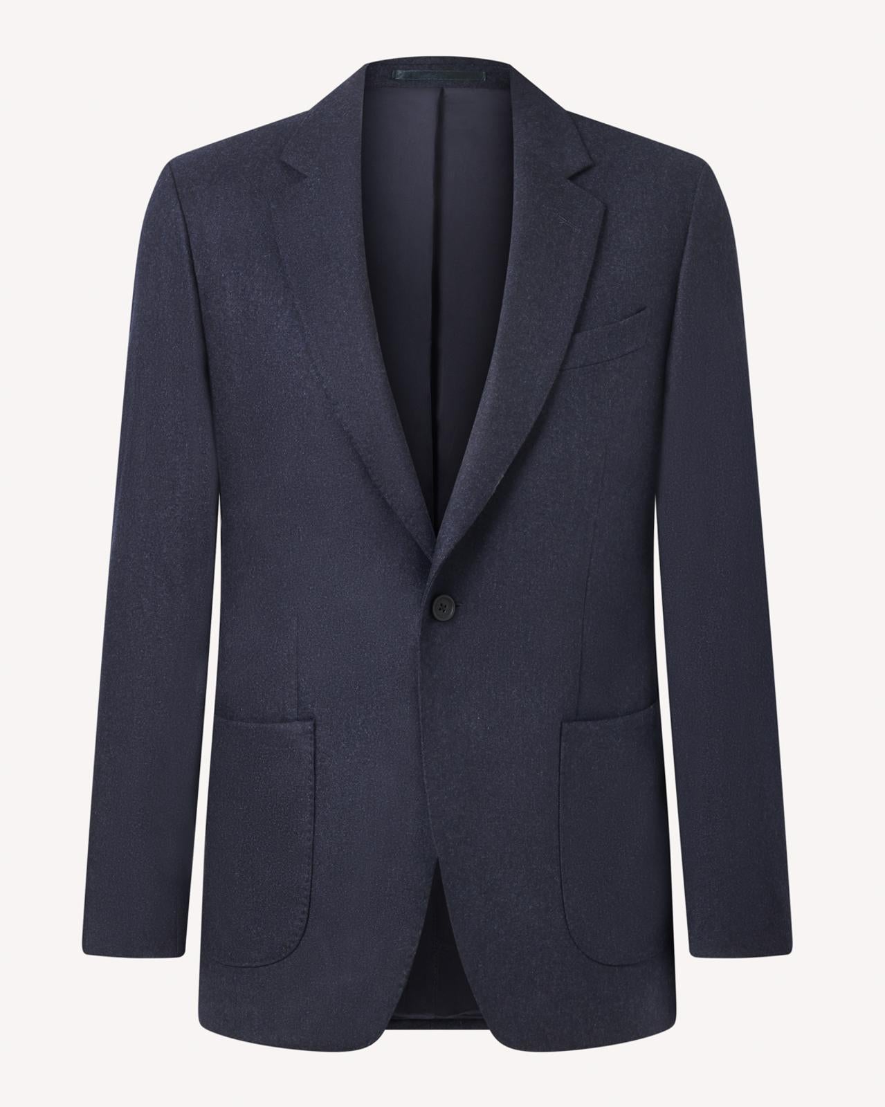 SB1 Flannel Jacket Navy Blue-MALFORD OF LONDON SAVILE ROW MENSWEAR OUTLET