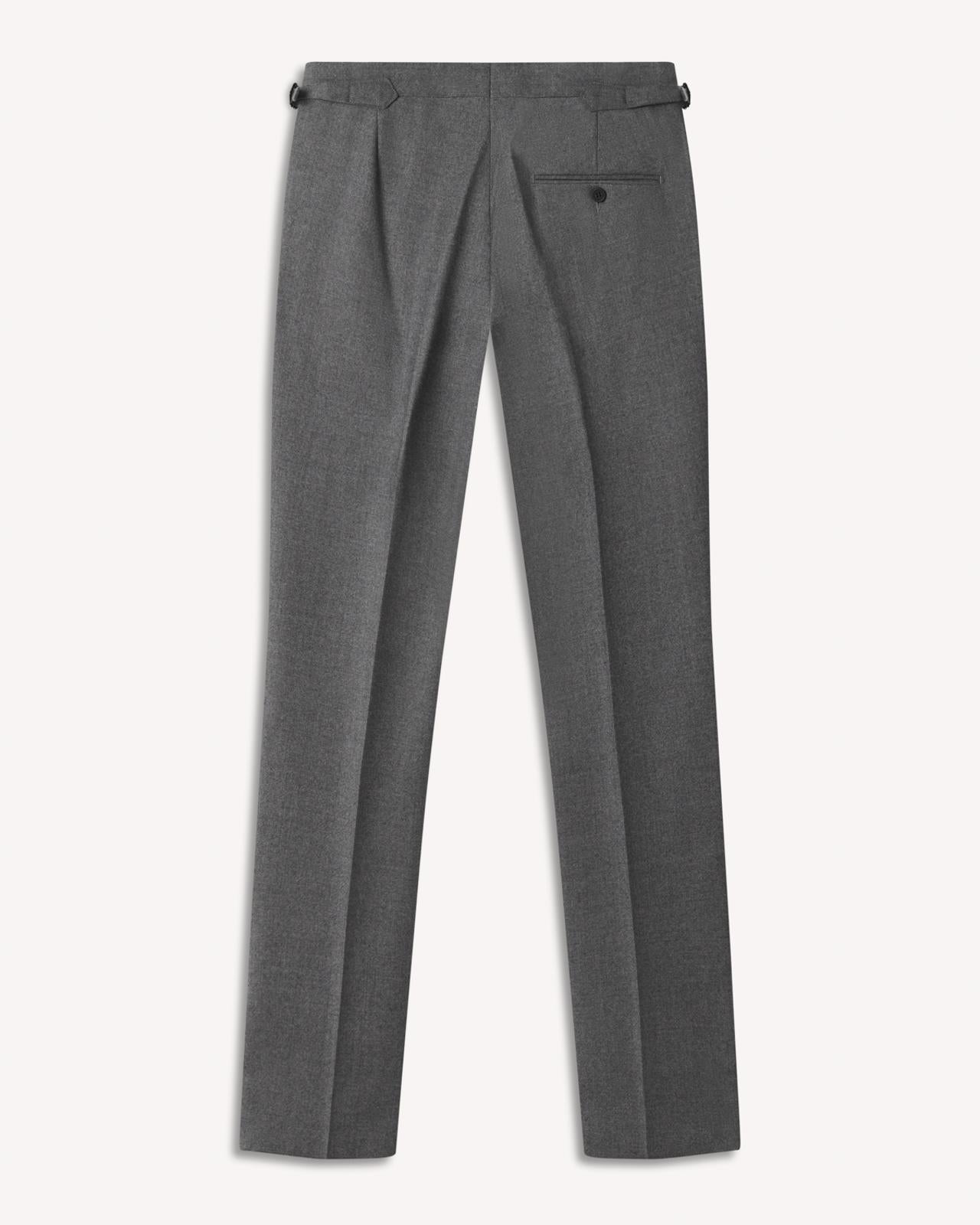 SB1 Flannel Suit Grey-MALFORD OF LONDON SAVILE ROW MENSWEAR OUTLET