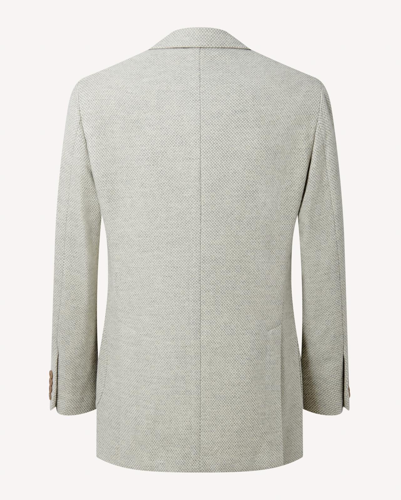 SB1 Single Breasted Textured Weave Jacket Cream-MALFORD OF LONDON SAVILE ROW MENSWEAR OUTLET