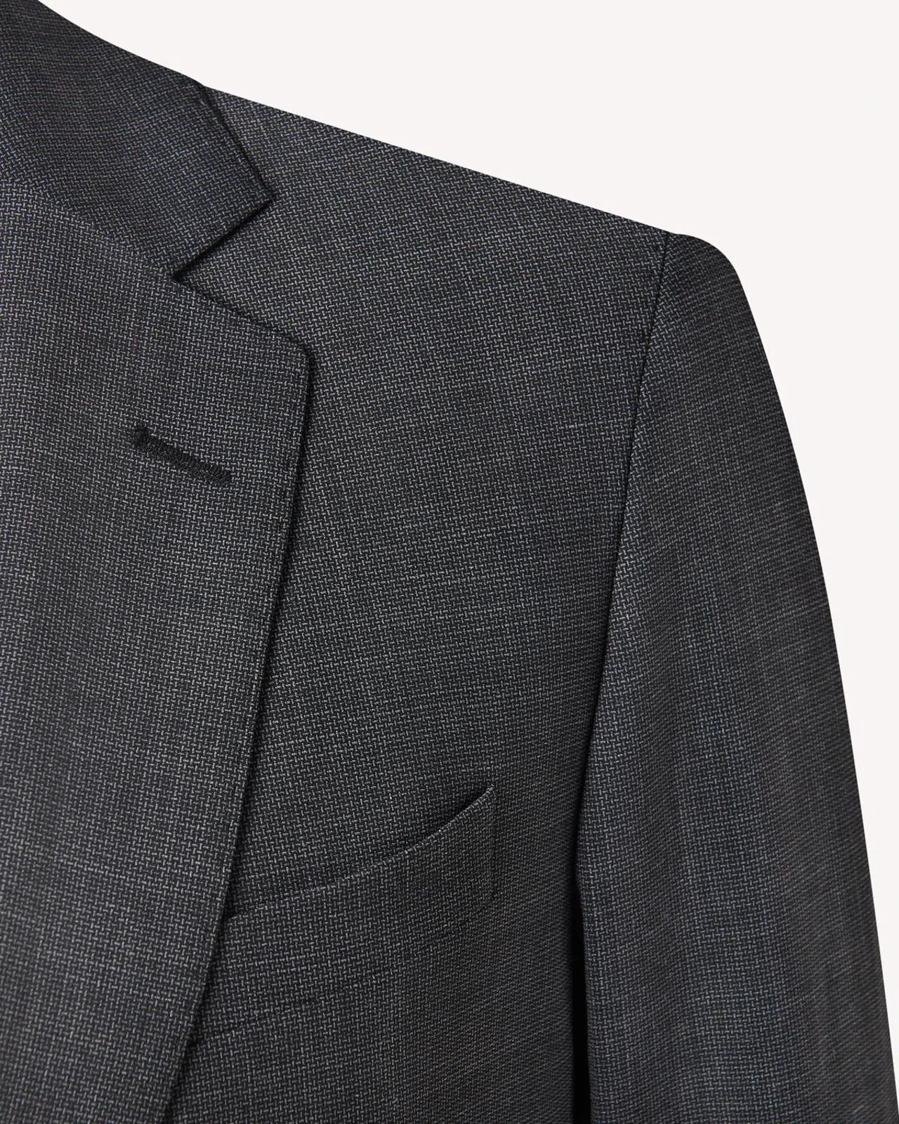 SB1 Weave Wool Suit Charcoal Grey-MALFORD OF LONDON SAVILE ROW MENSWEAR OUTLET