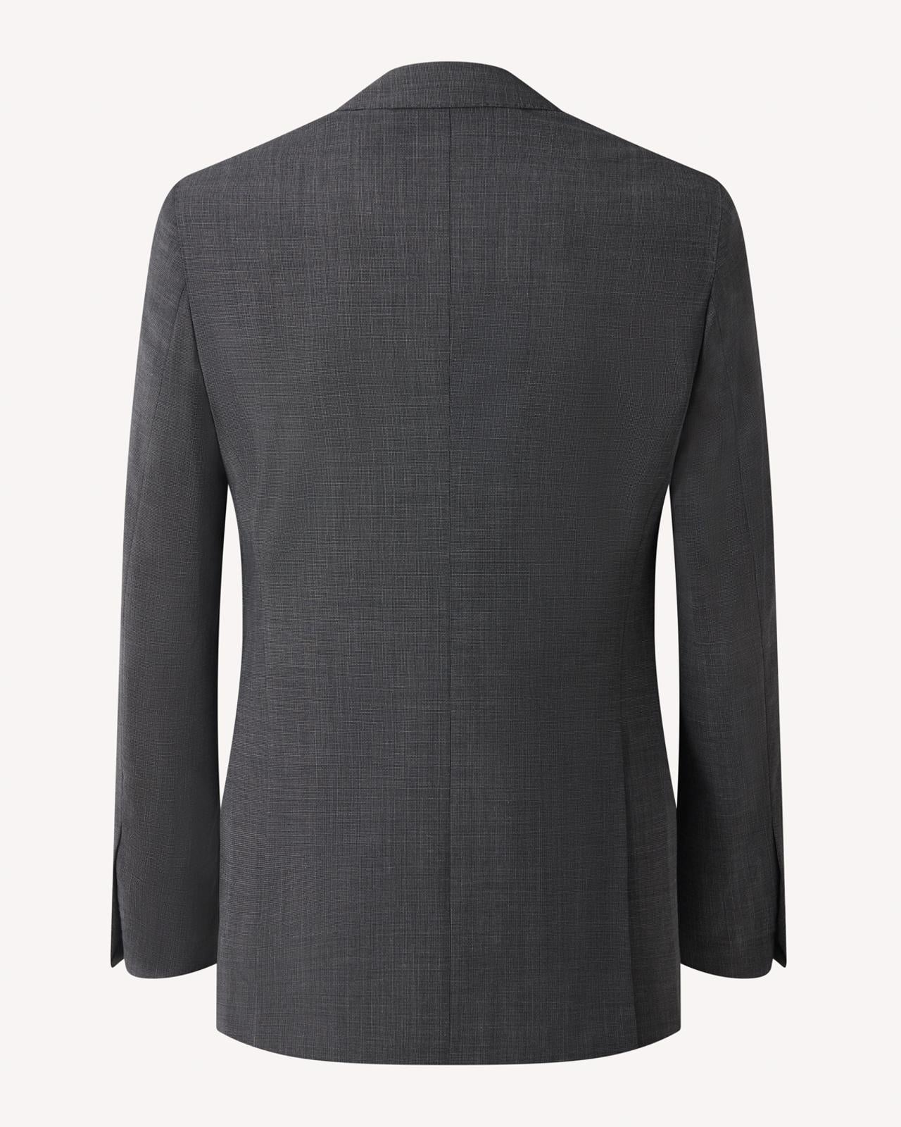 SB1 Weave Wool Suit Charcoal Grey-MALFORD OF LONDON SAVILE ROW MENSWEAR OUTLET