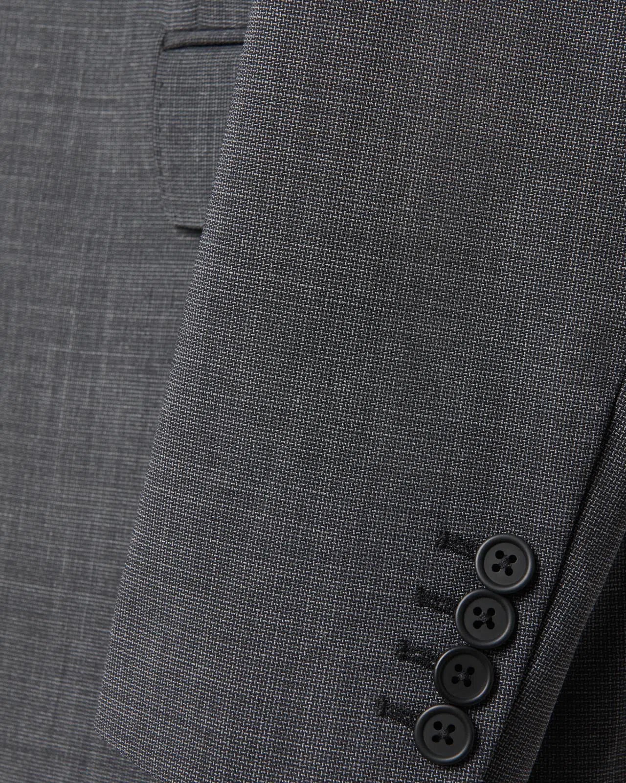 SB1 Weave Wool Suit Charcoal Grey-MALFORD OF LONDON SAVILE ROW MENSWEAR OUTLET