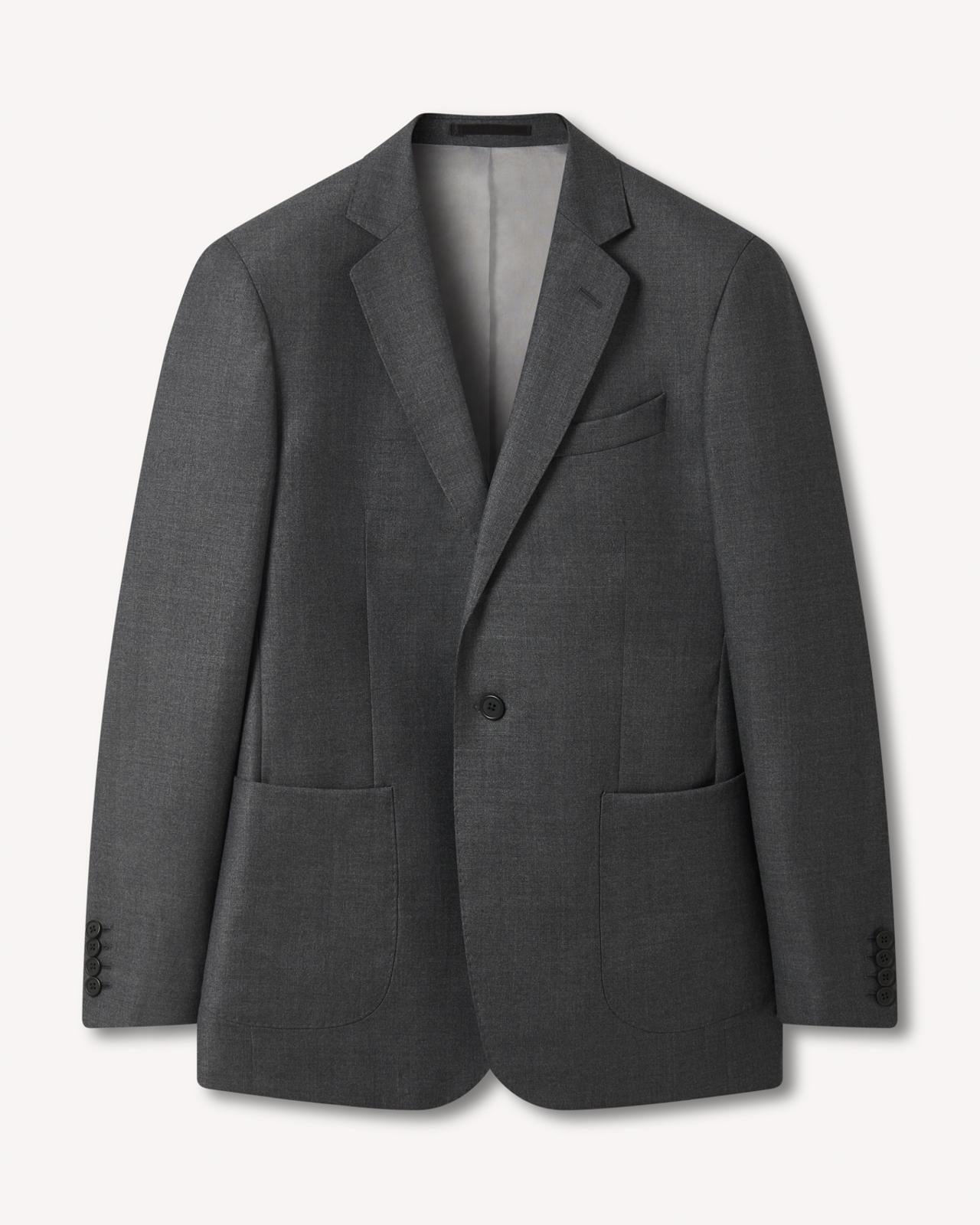 SB1 Wool Jacket Charcoal Grey-MALFORD OF LONDON SAVILE ROW MENSWEAR OUTLET