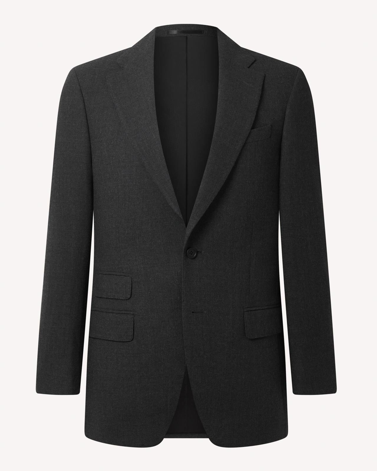 SB2 Worsted Wool Mix Travel Suit Charcoal Grey-MALFORD OF LONDON SAVILE ROW MENSWEAR OUTLET